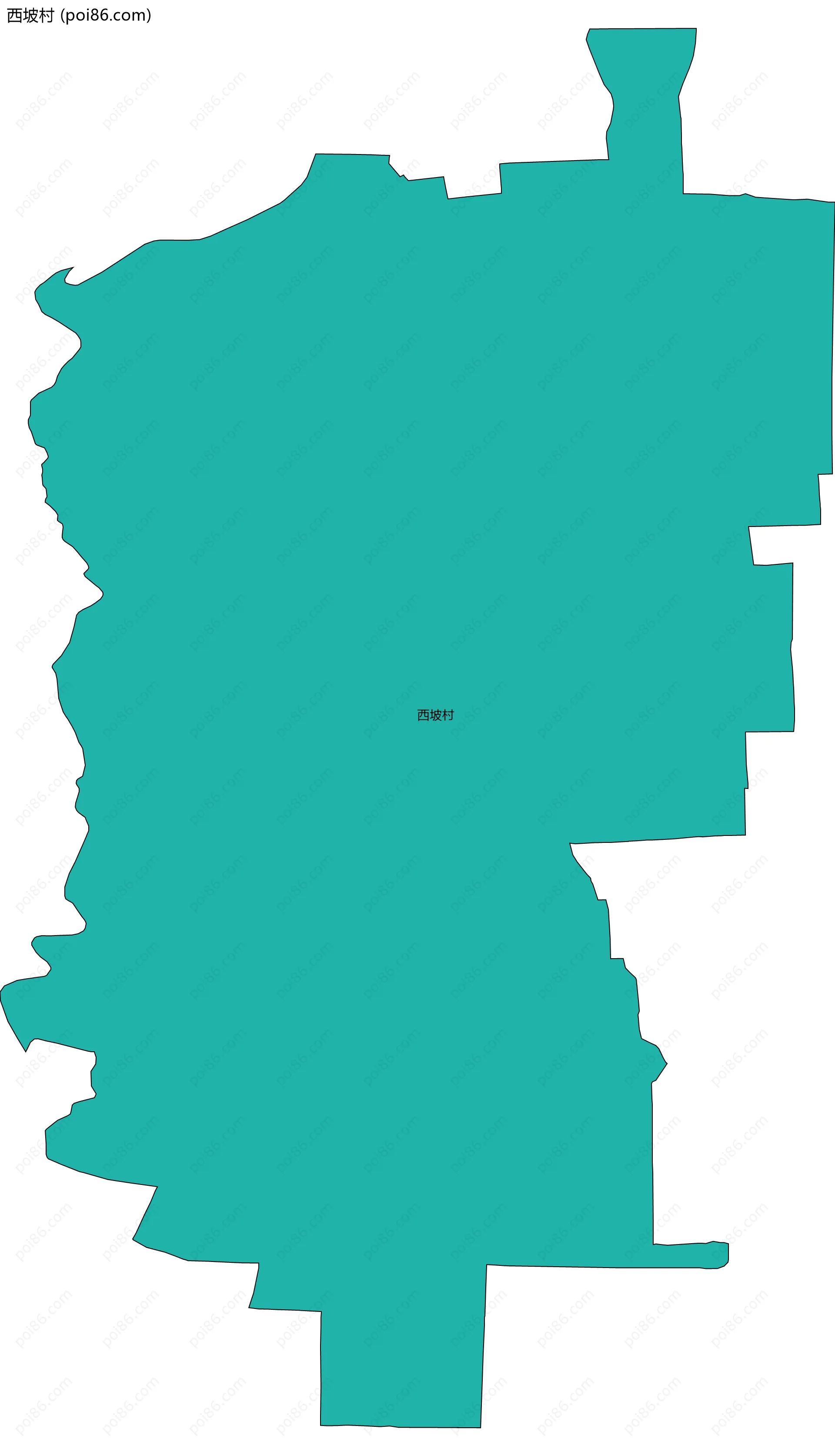 西坡村边界地图