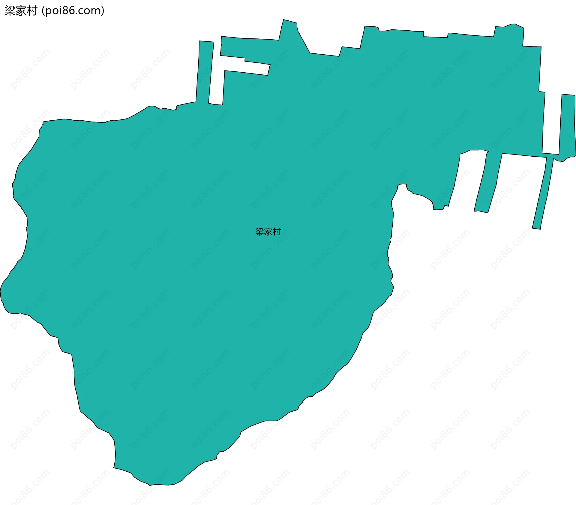 梁家村边界地图