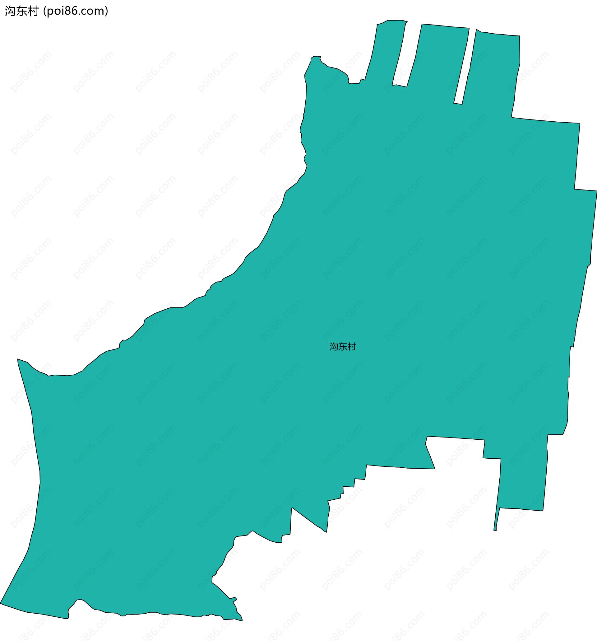 沟东村边界地图