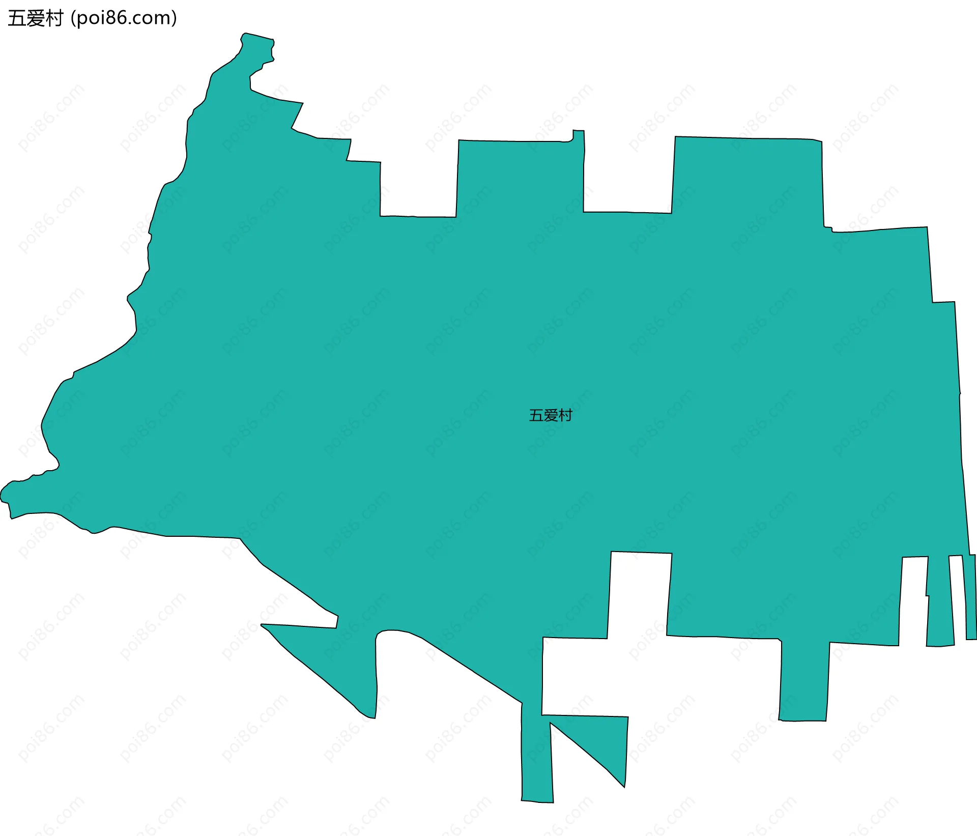 五爱村边界地图