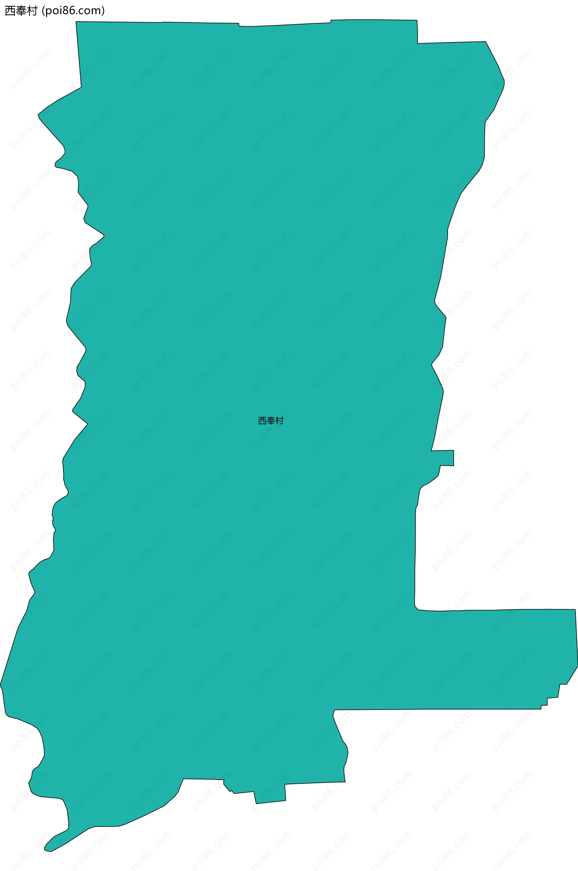 西奉村边界地图