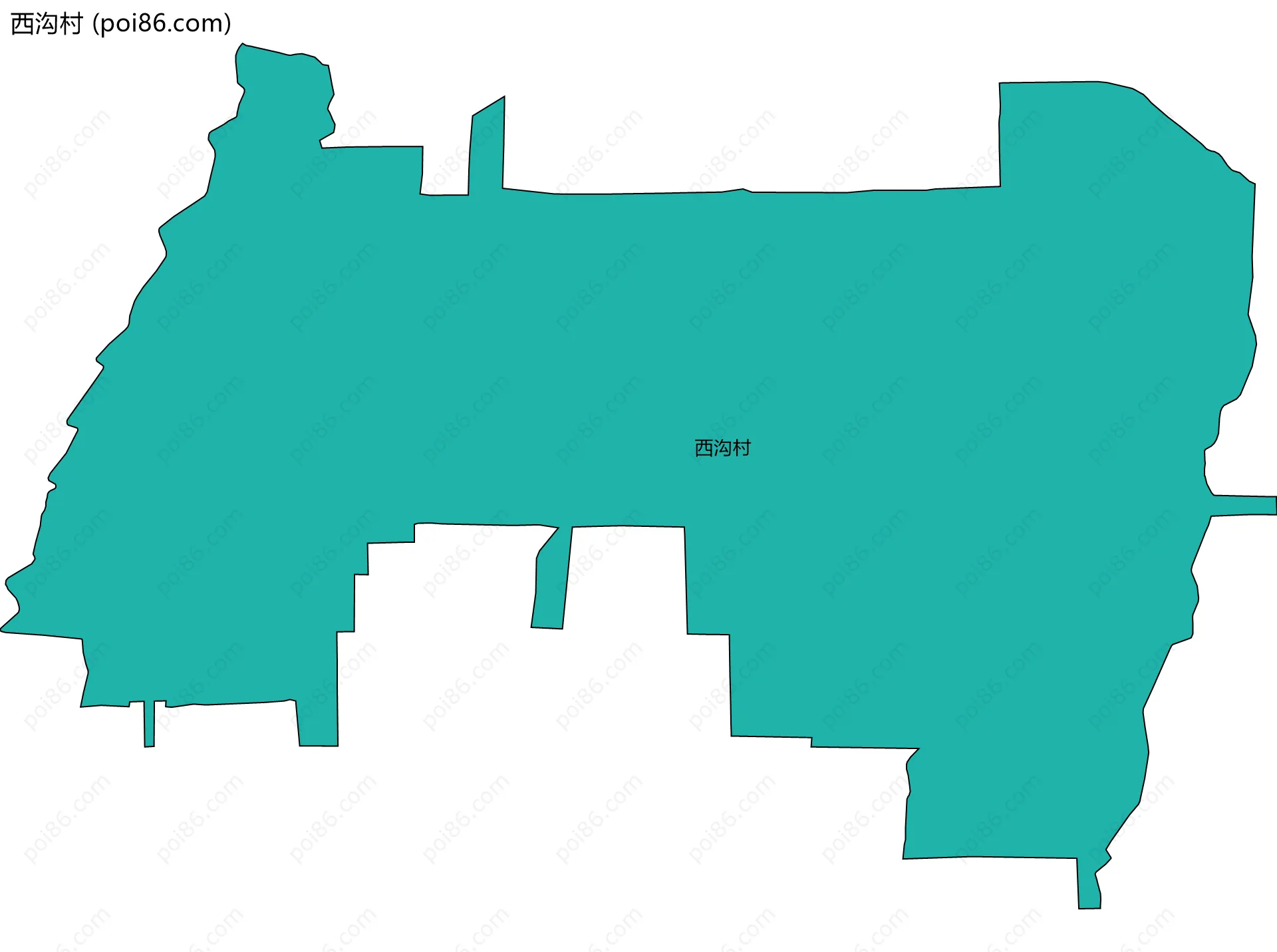 西沟村边界地图