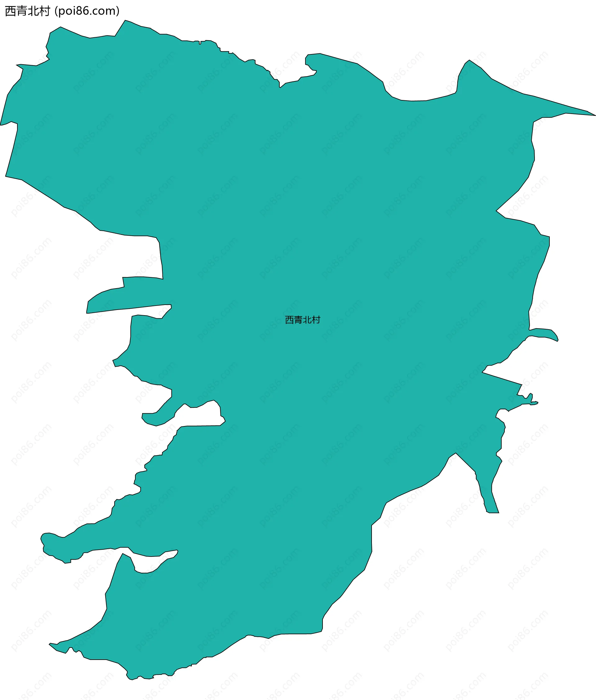 西青北村边界地图