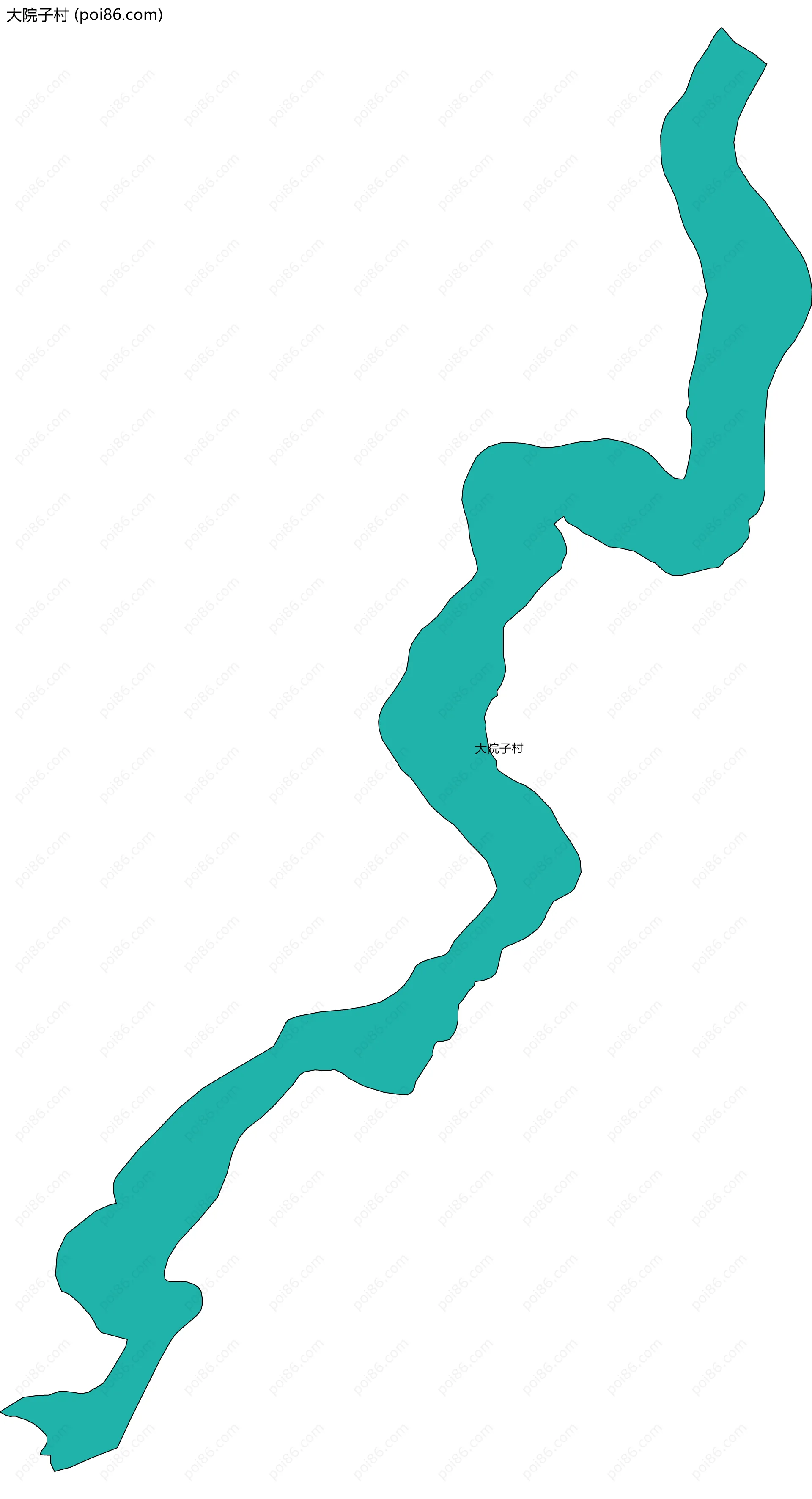 大院子村边界地图