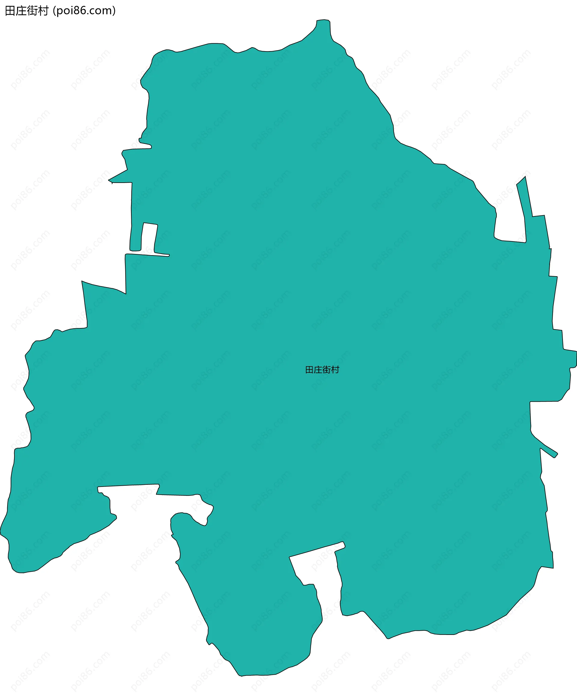 田庄街村边界地图