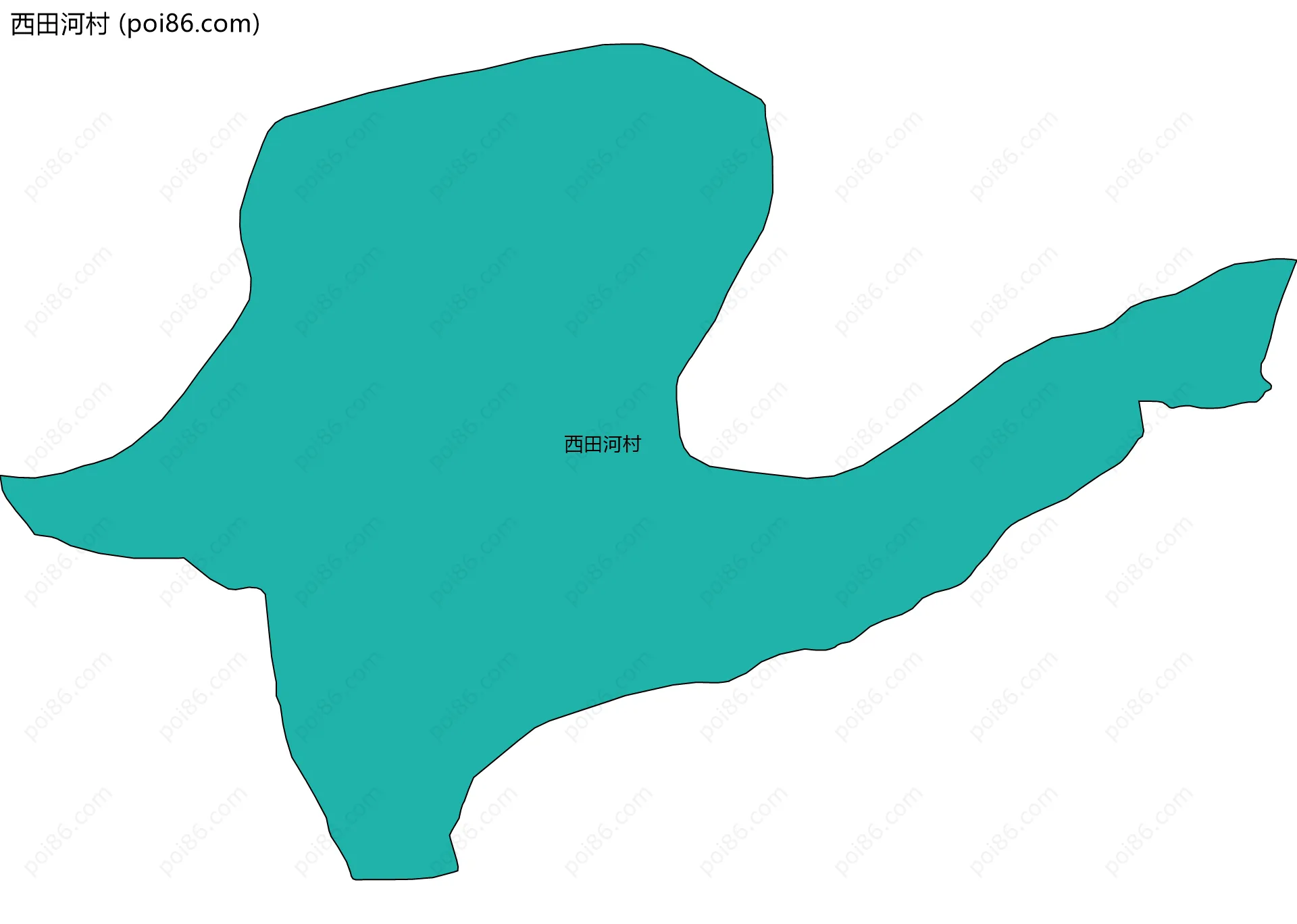 西田河村边界地图