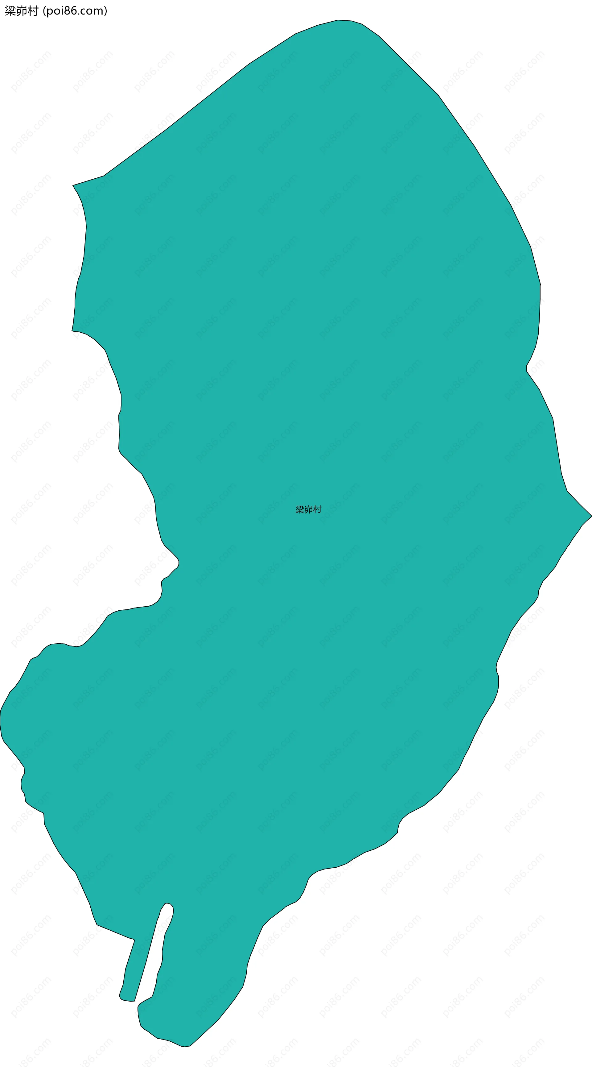 梁峁村边界地图