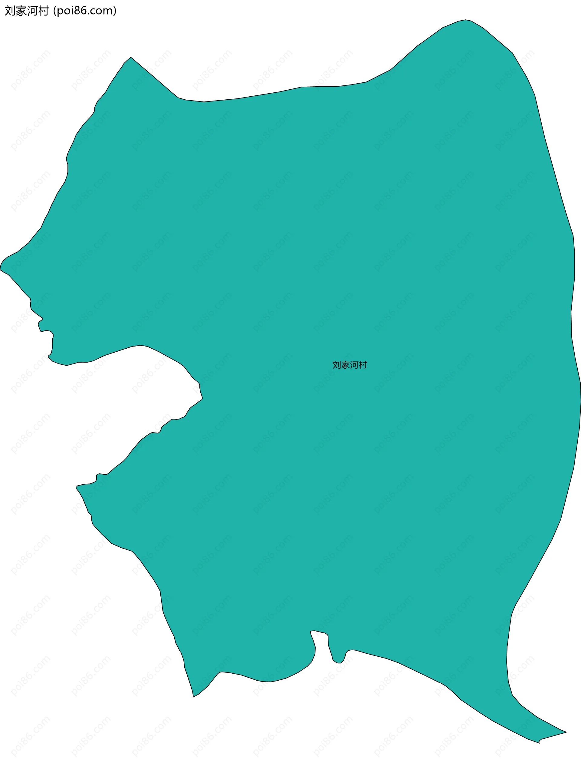 刘家河村边界地图