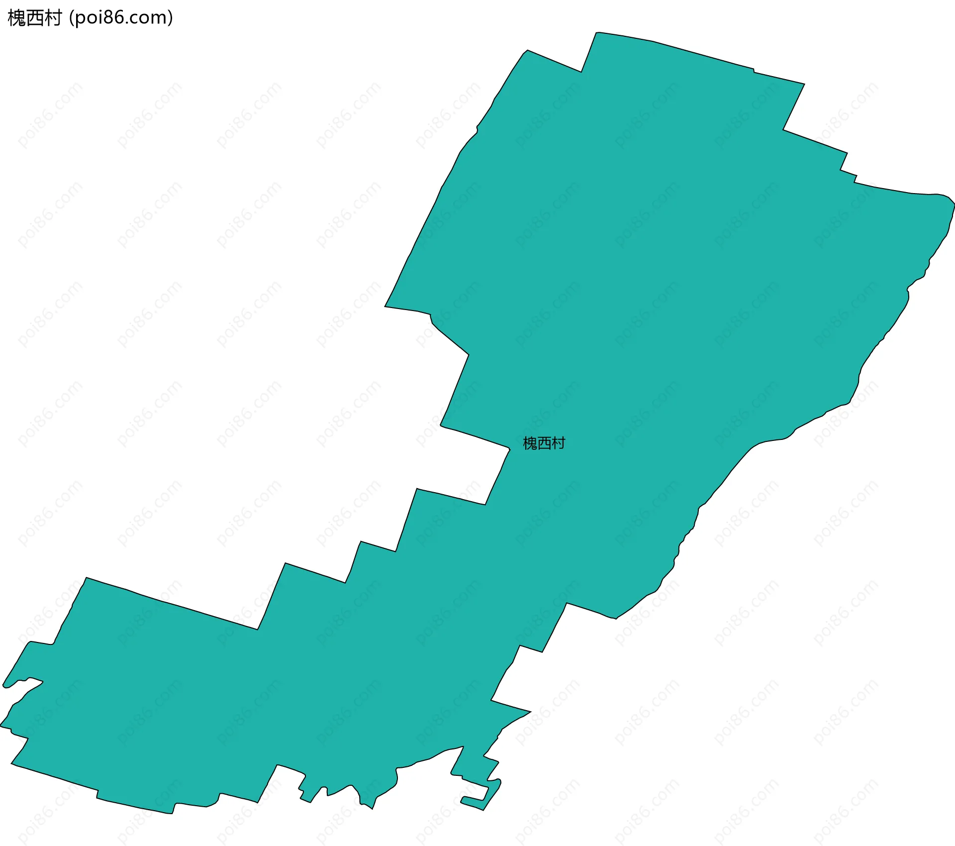 槐西村边界地图