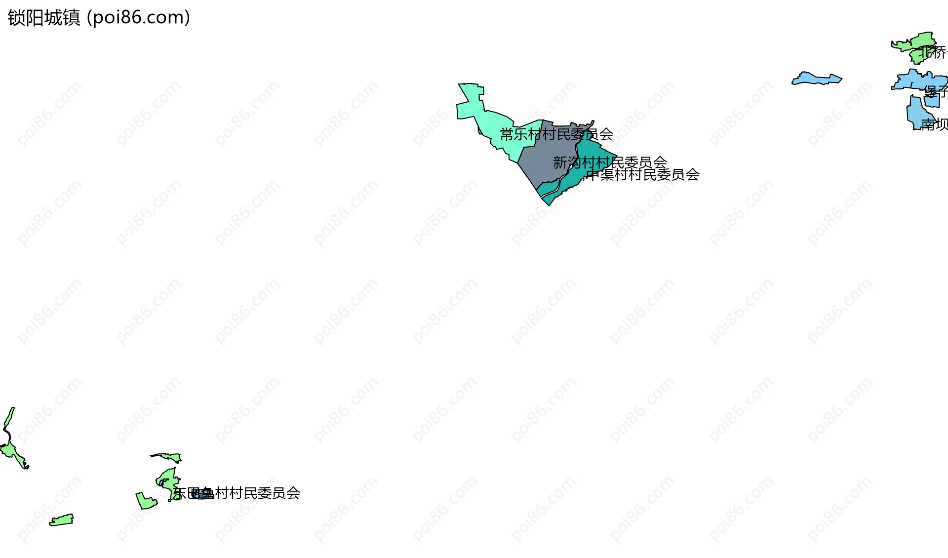 锁阳城镇边界地图(五级行政区划)