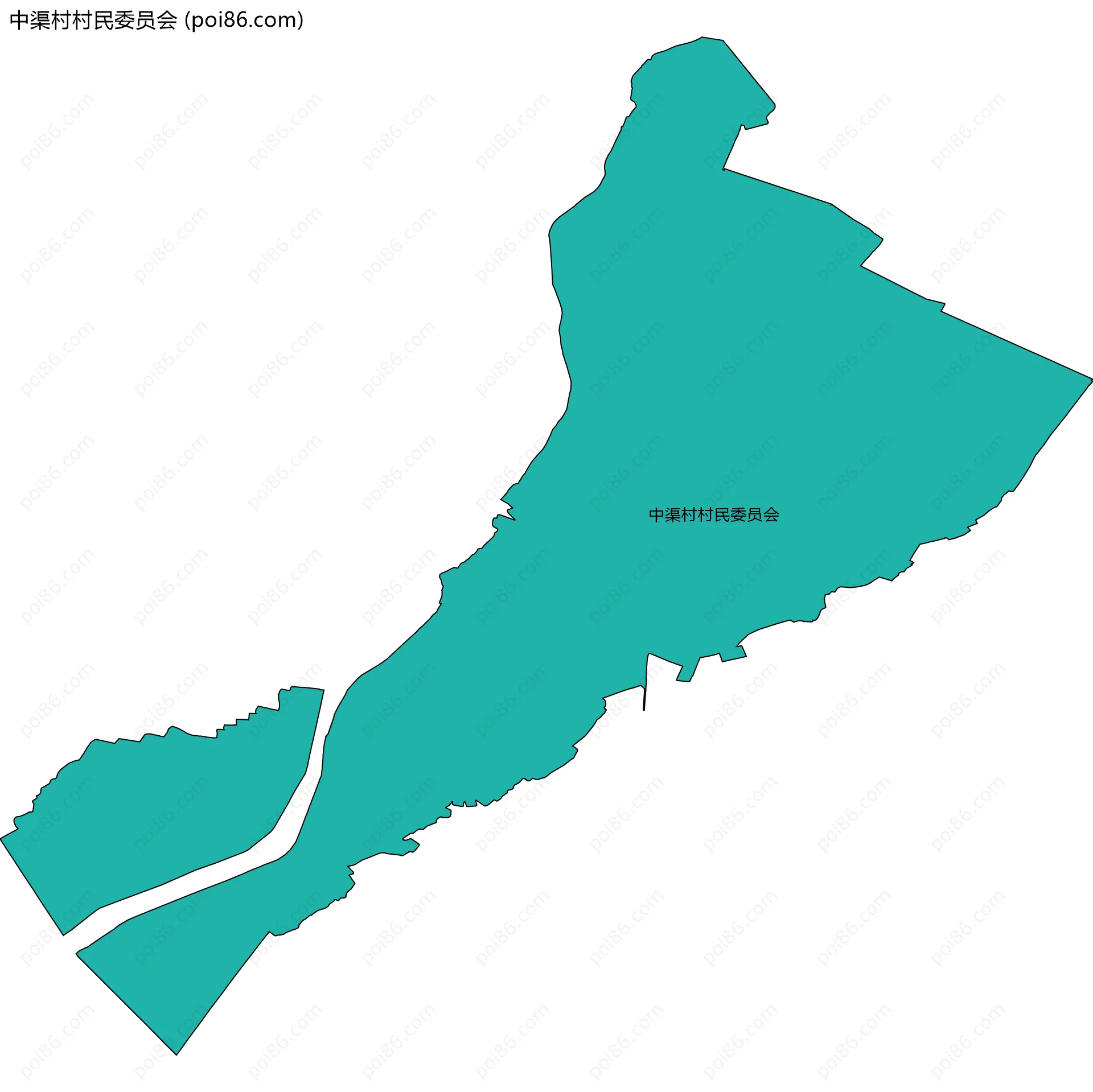 中渠村村民委员会边界地图