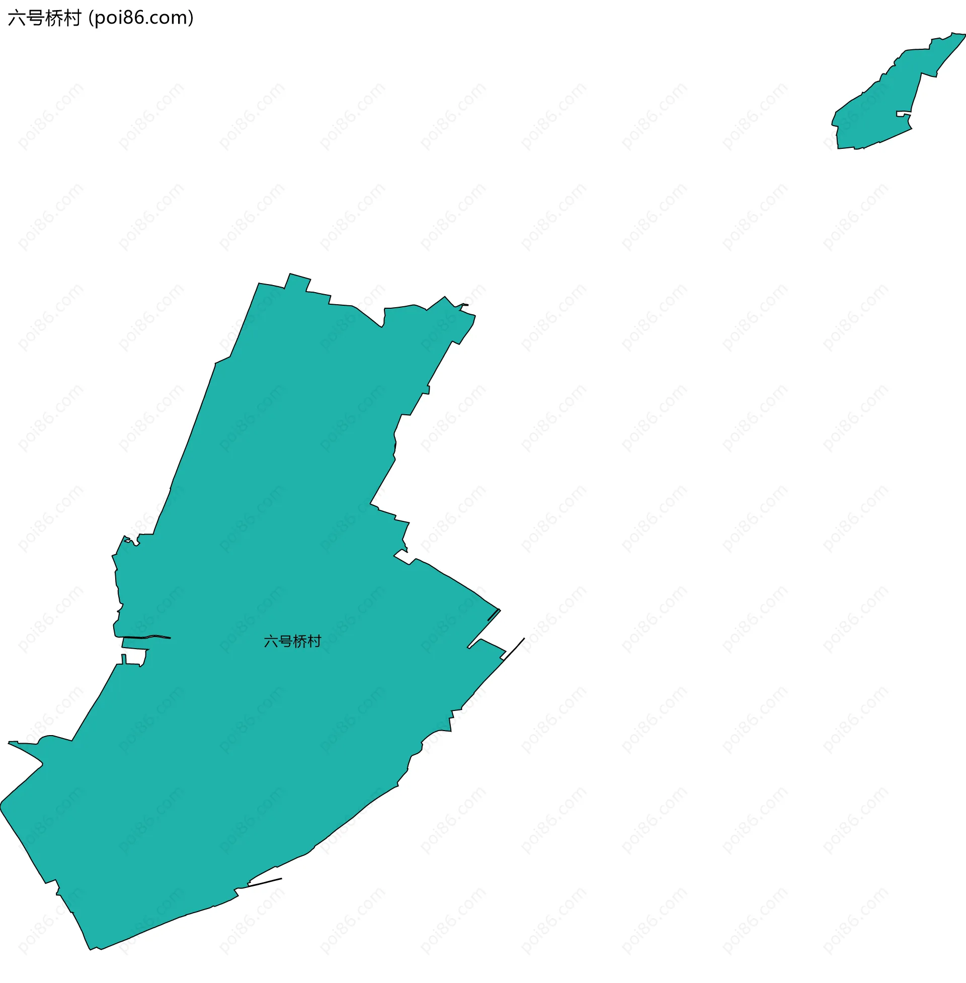 六号桥村边界地图