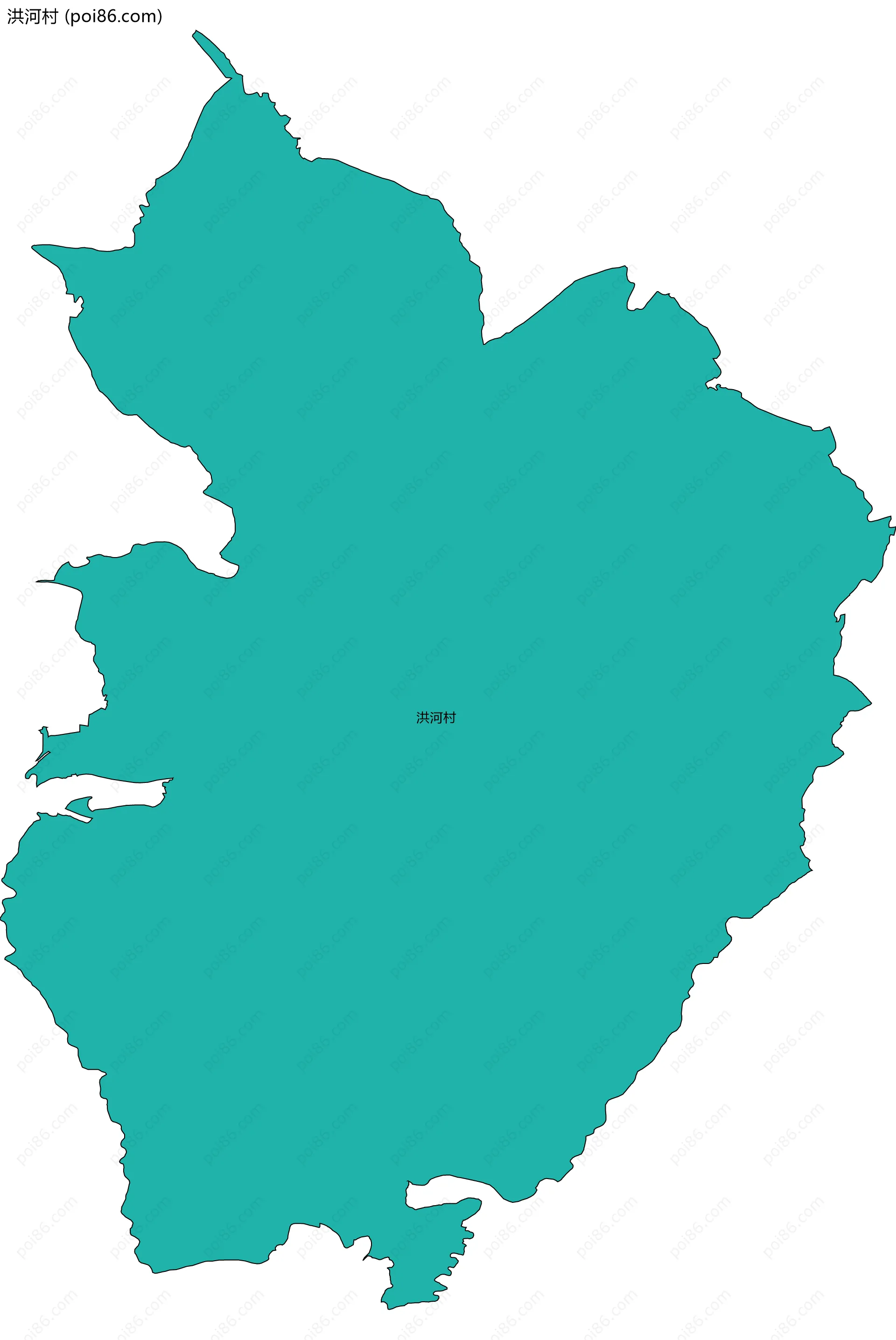 洪河村边界地图