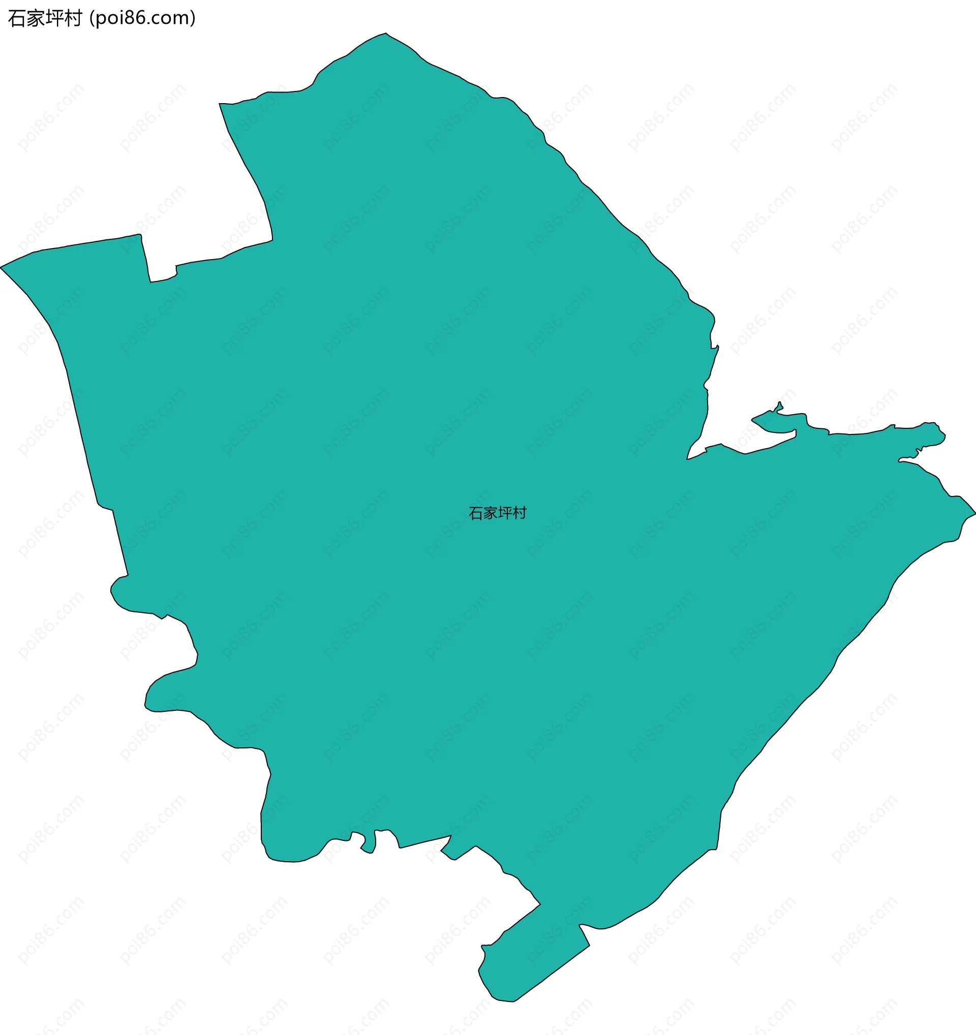 石家坪村边界地图