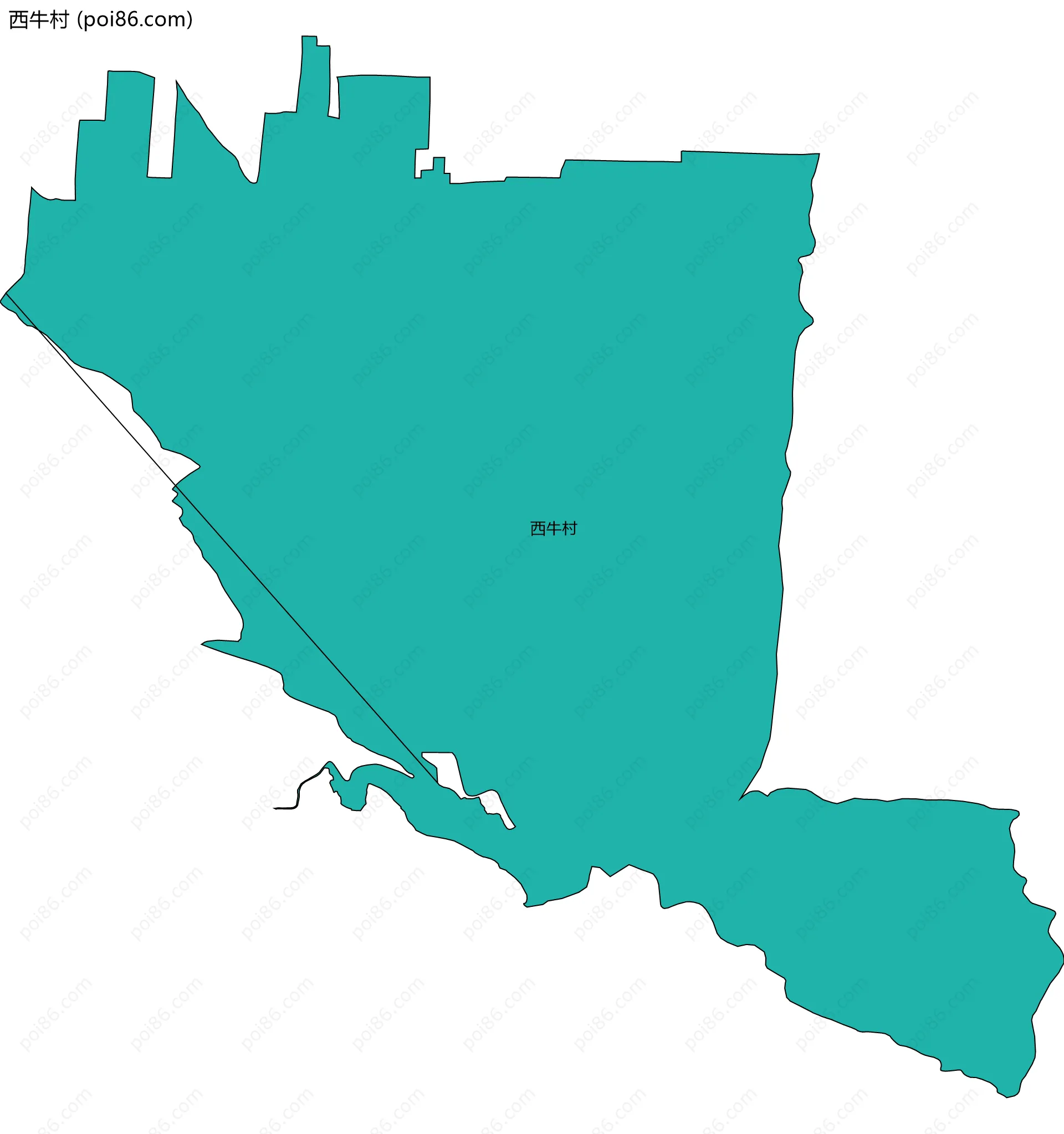 西牛村边界地图