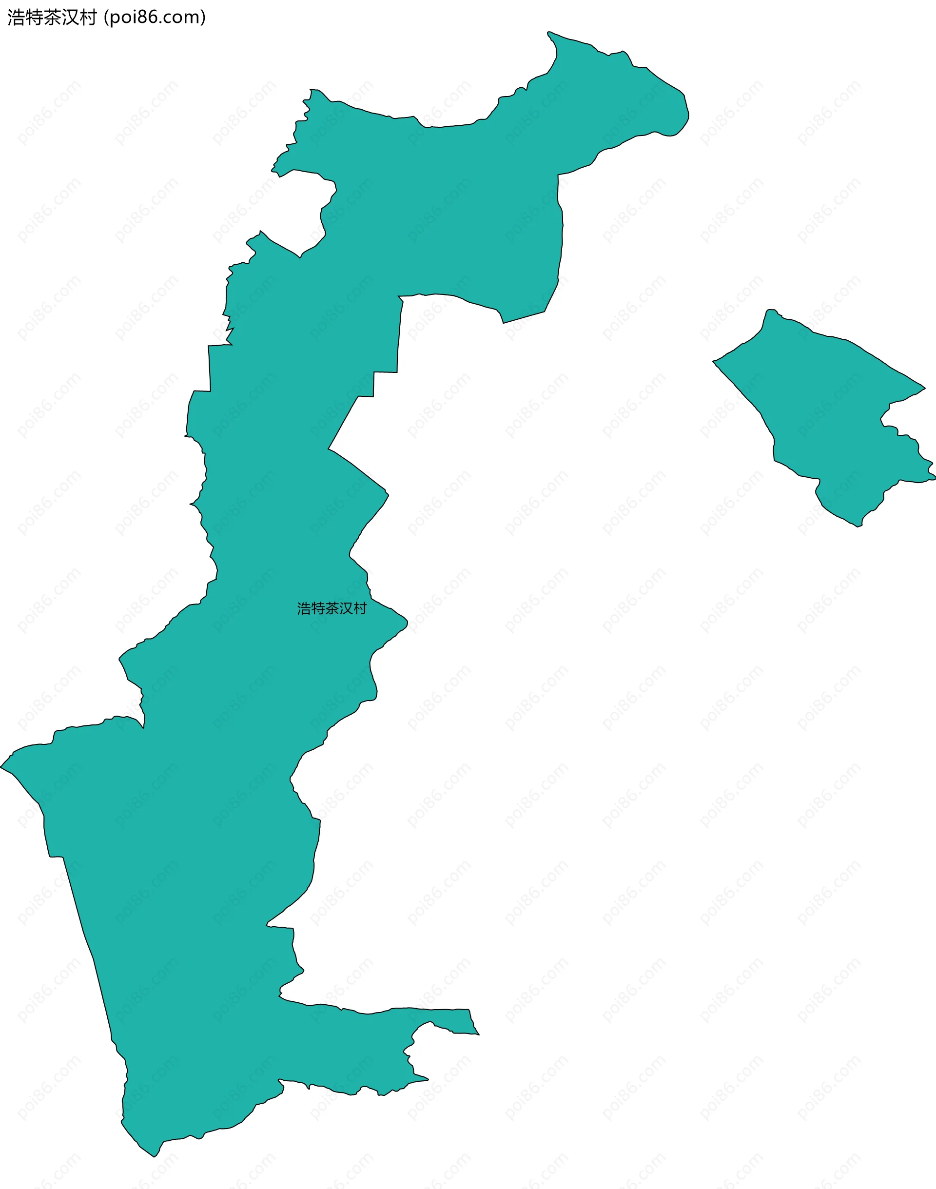 浩特茶汉村边界地图