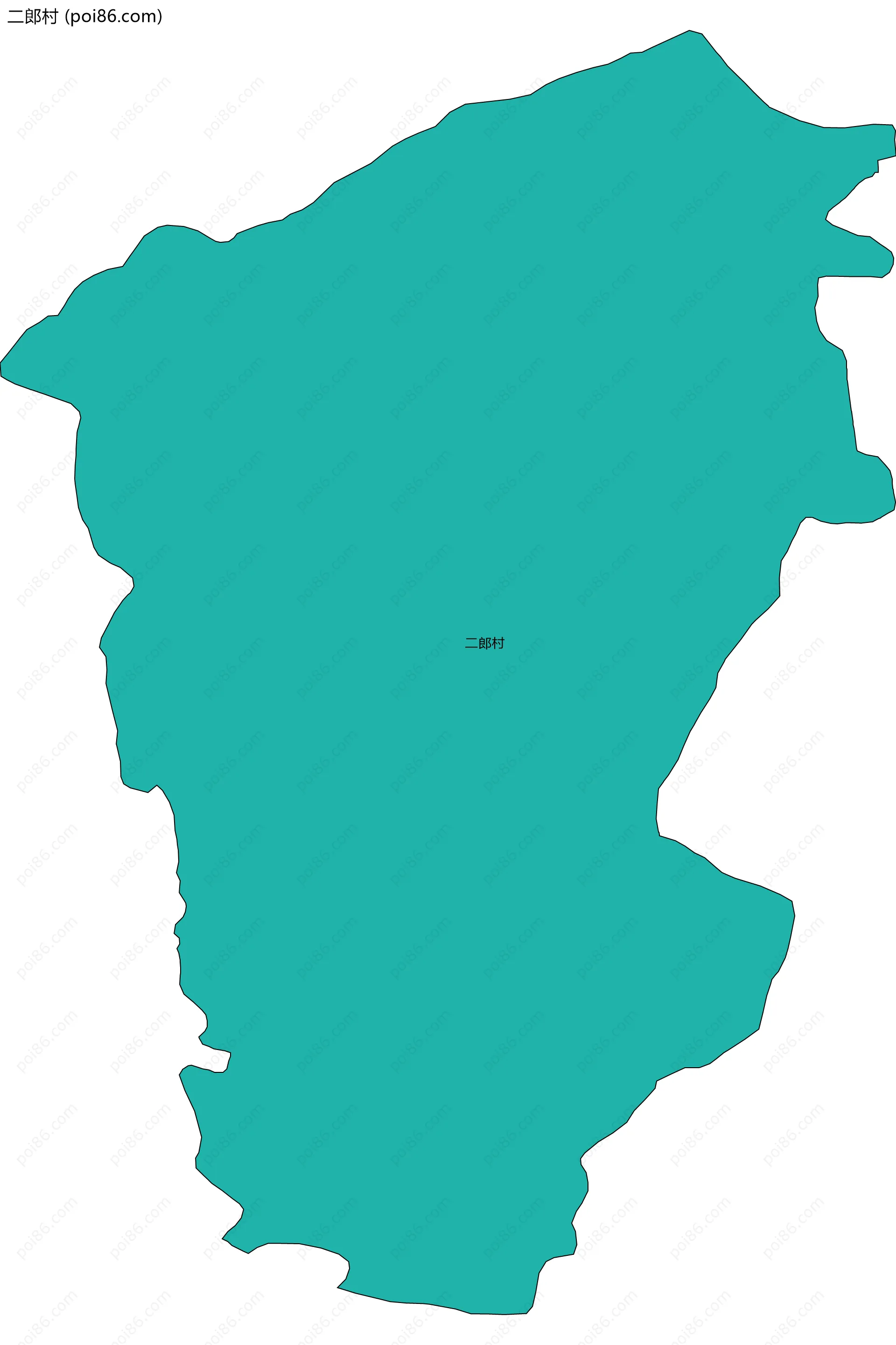 二郎村边界地图