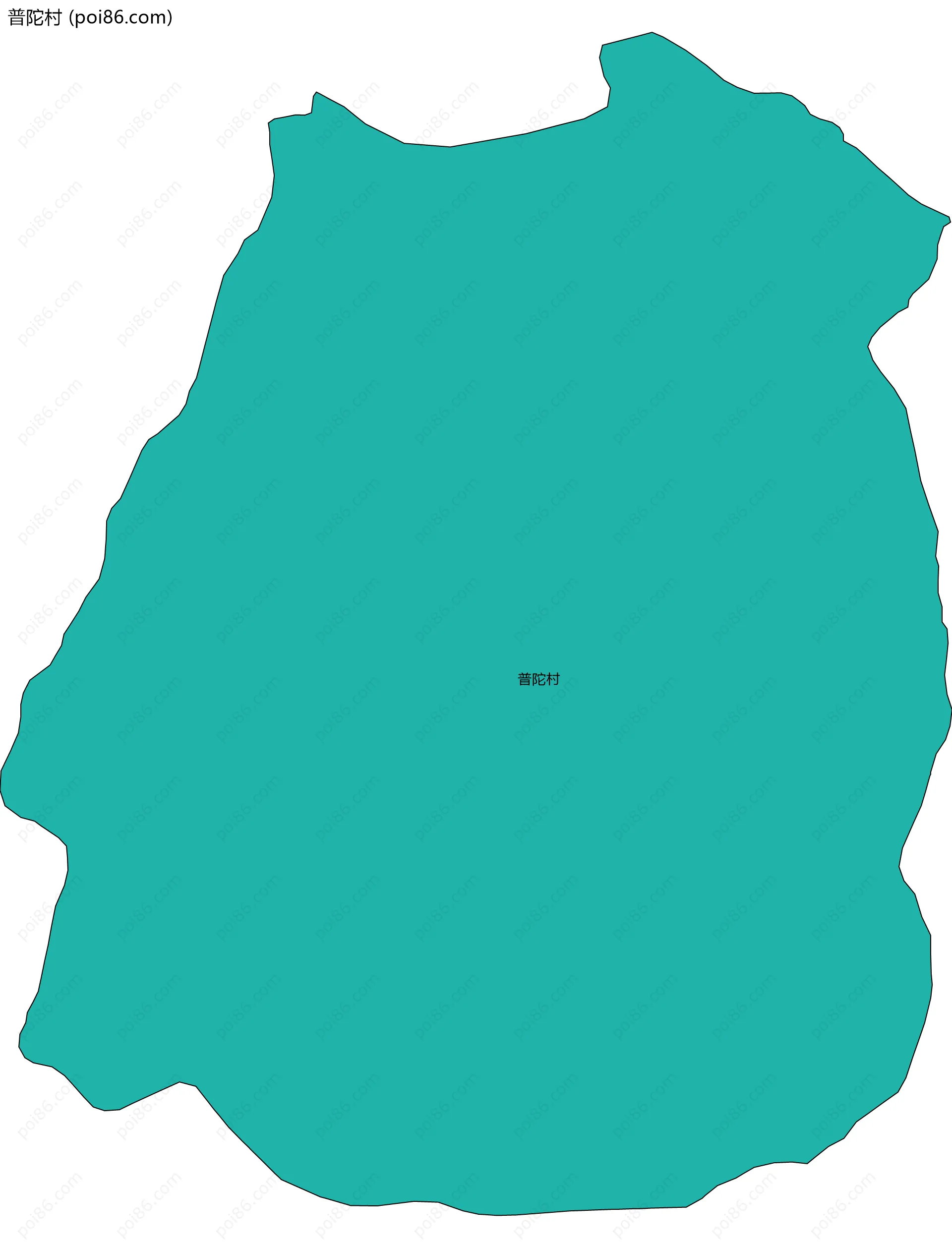 普陀村边界地图