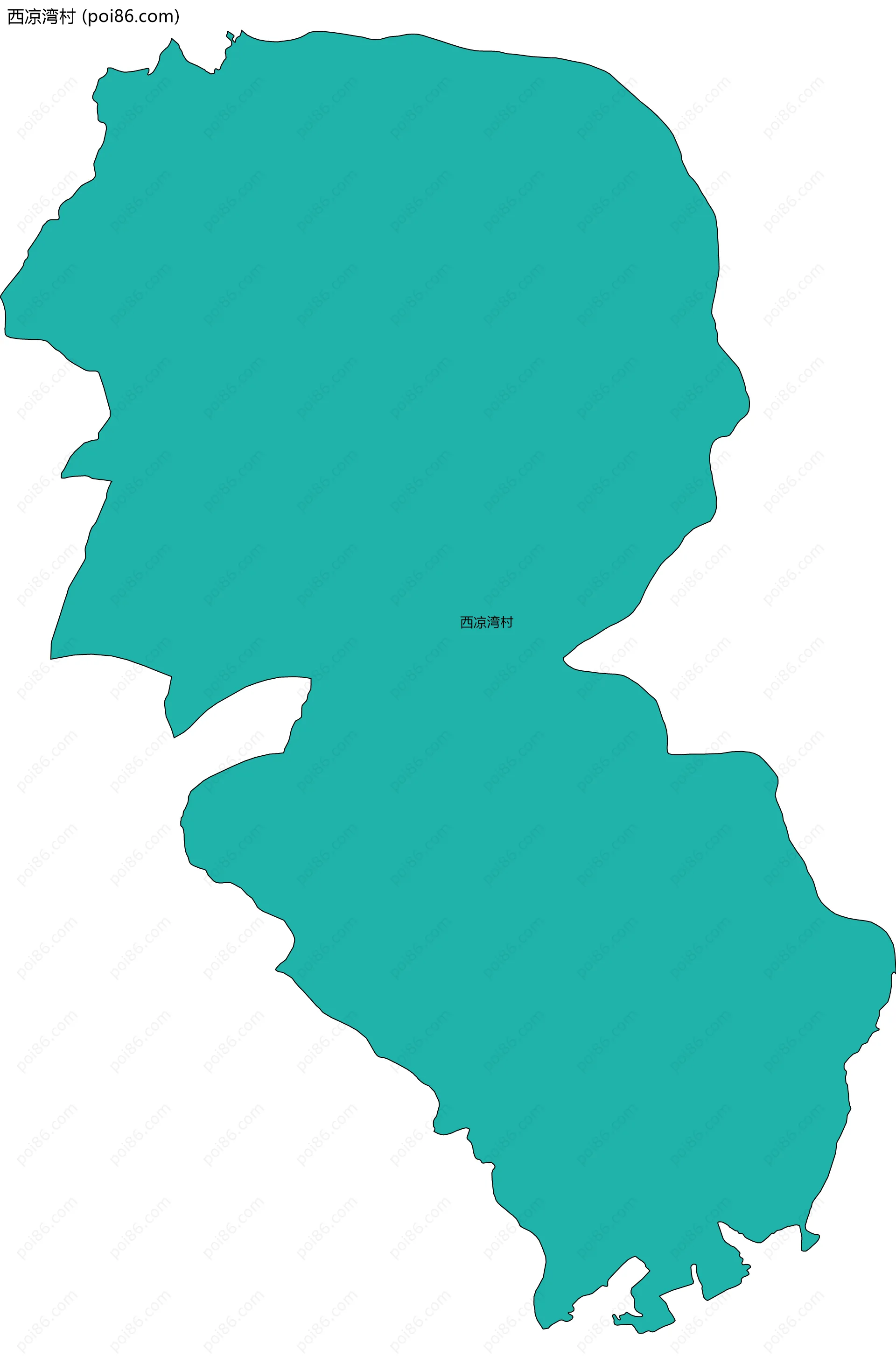 西凉湾村边界地图