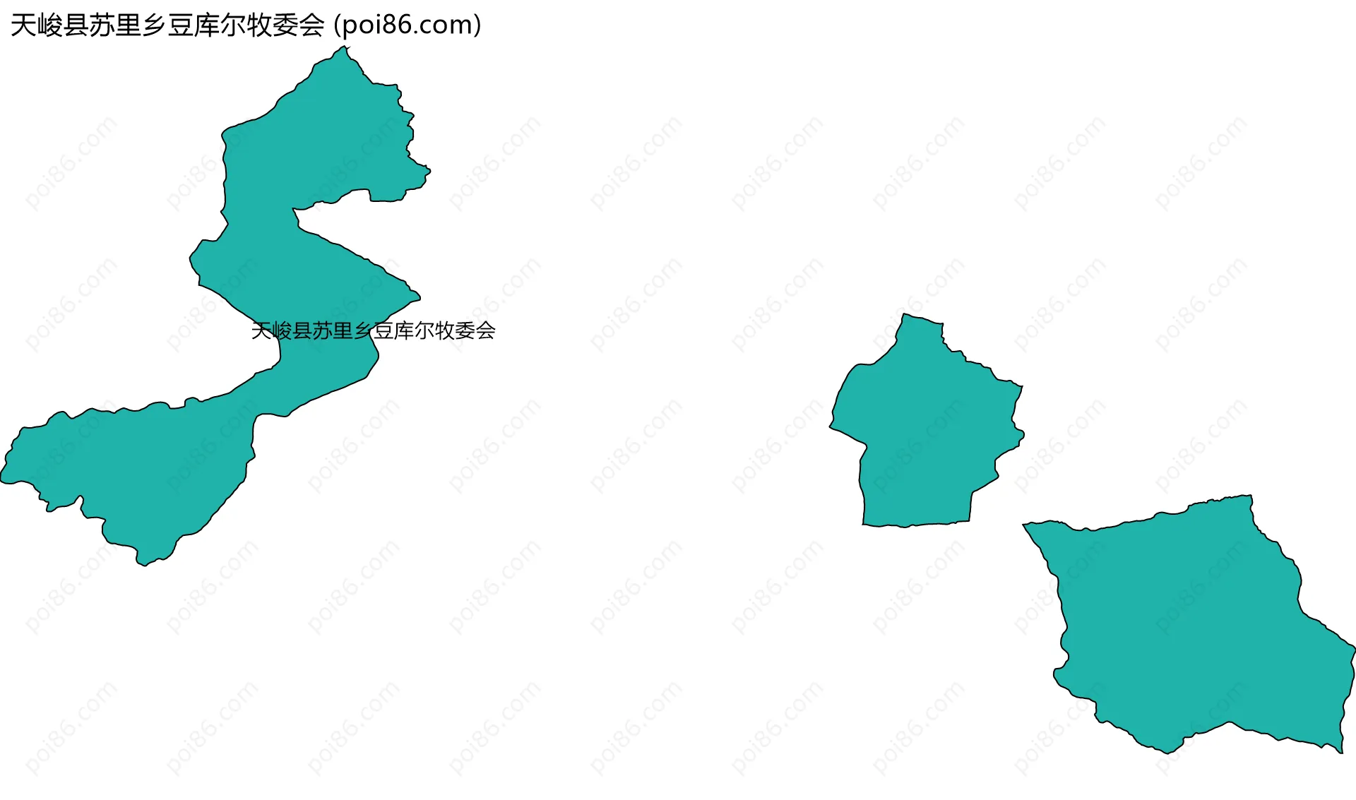 天峻县苏里乡豆库尔牧委会边界地图