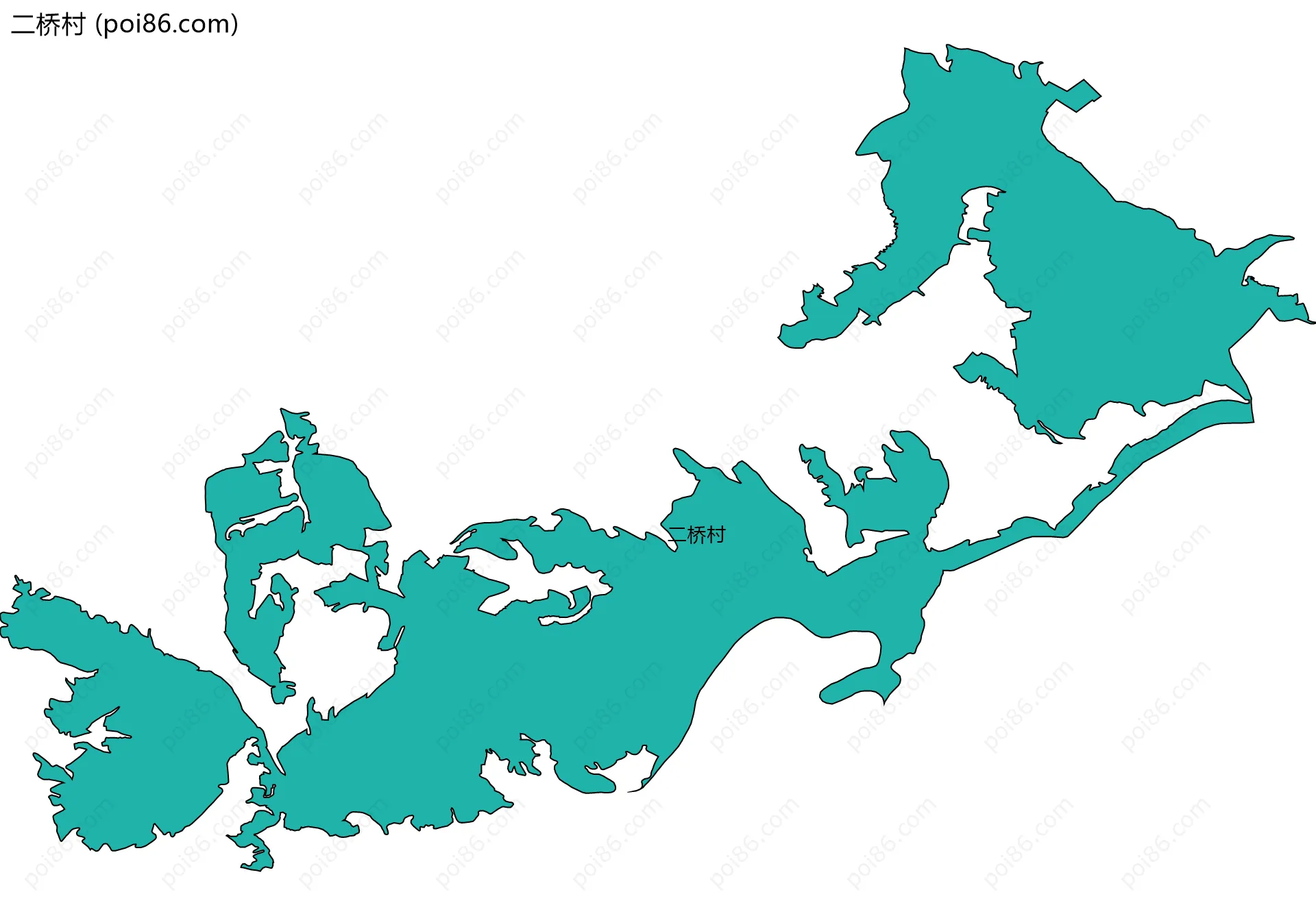 二桥村边界地图