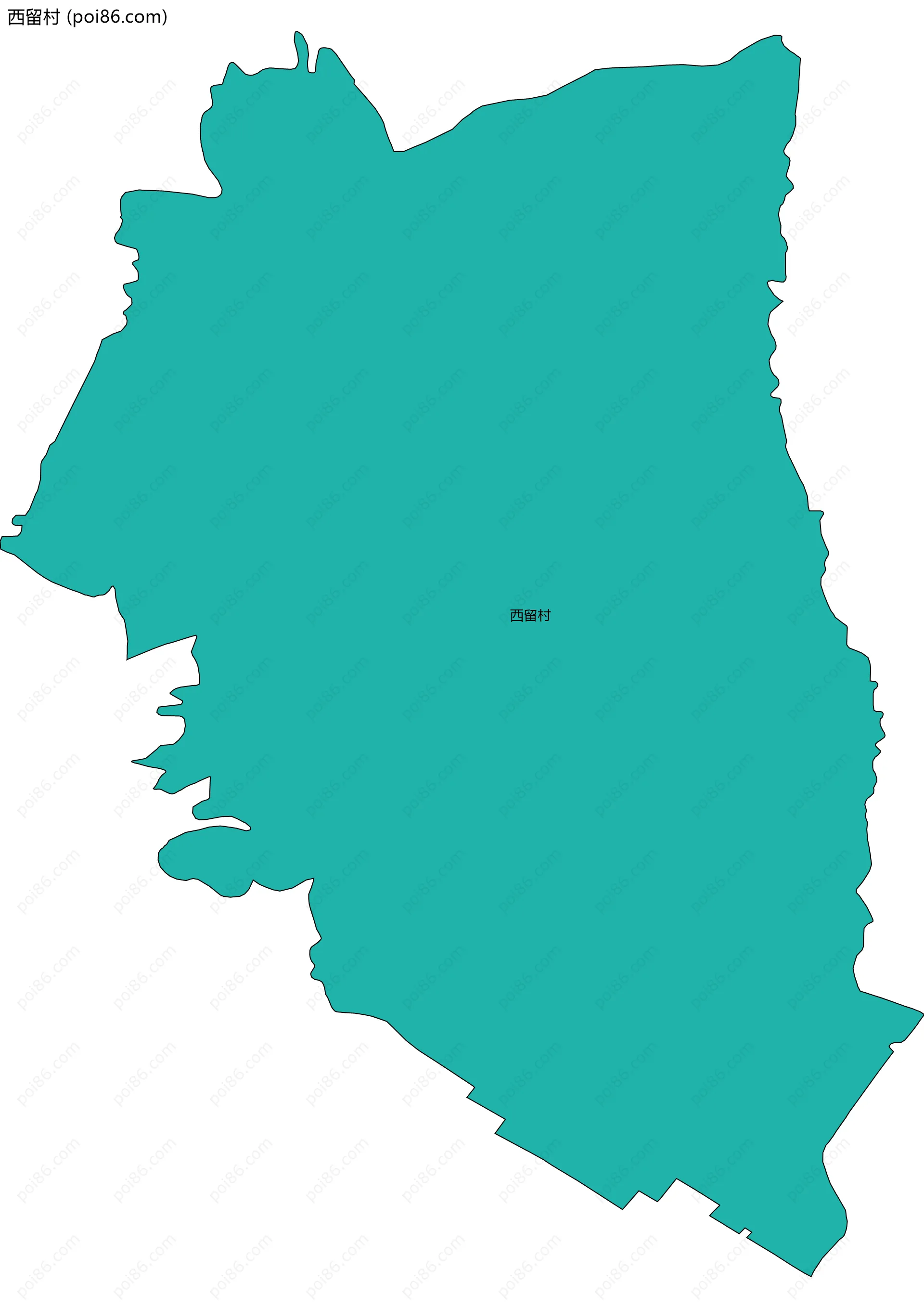 西留村边界地图