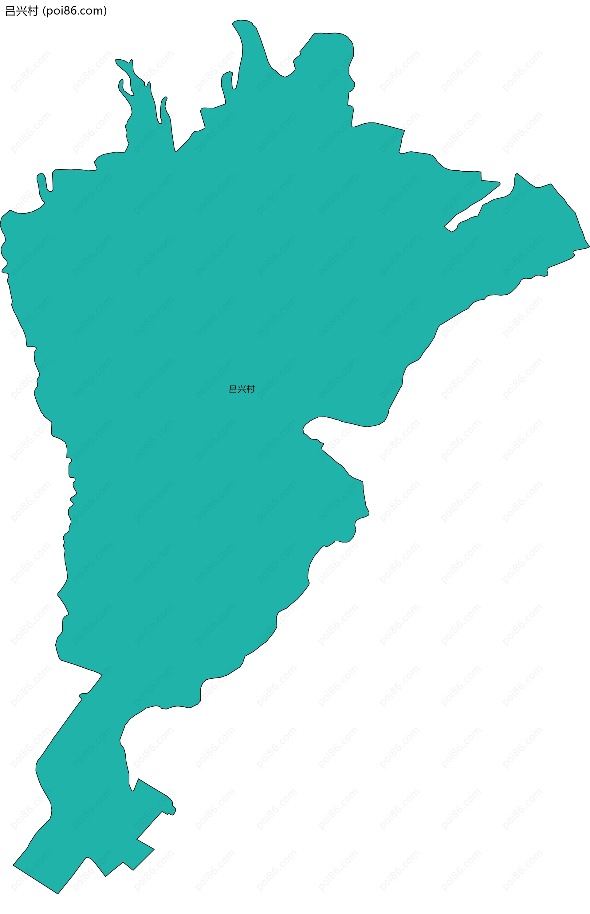 吕兴村边界地图