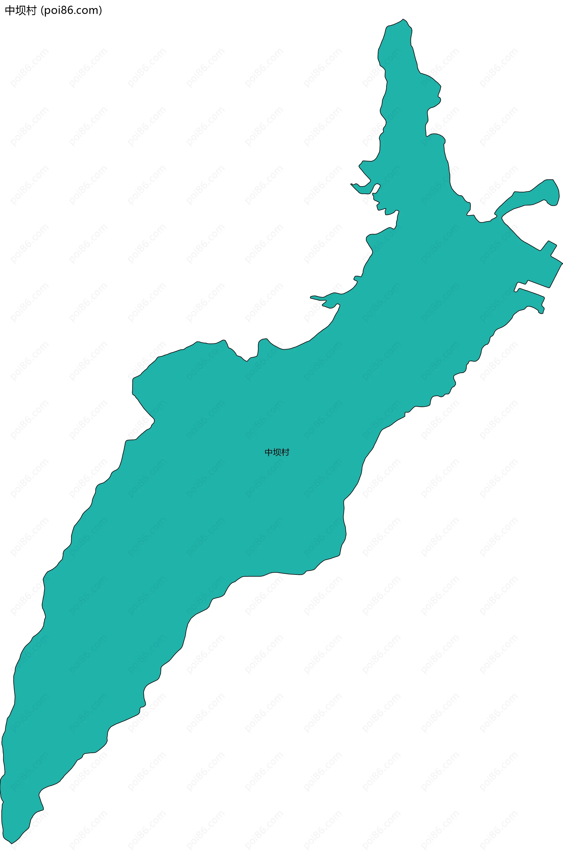 中坝村边界地图