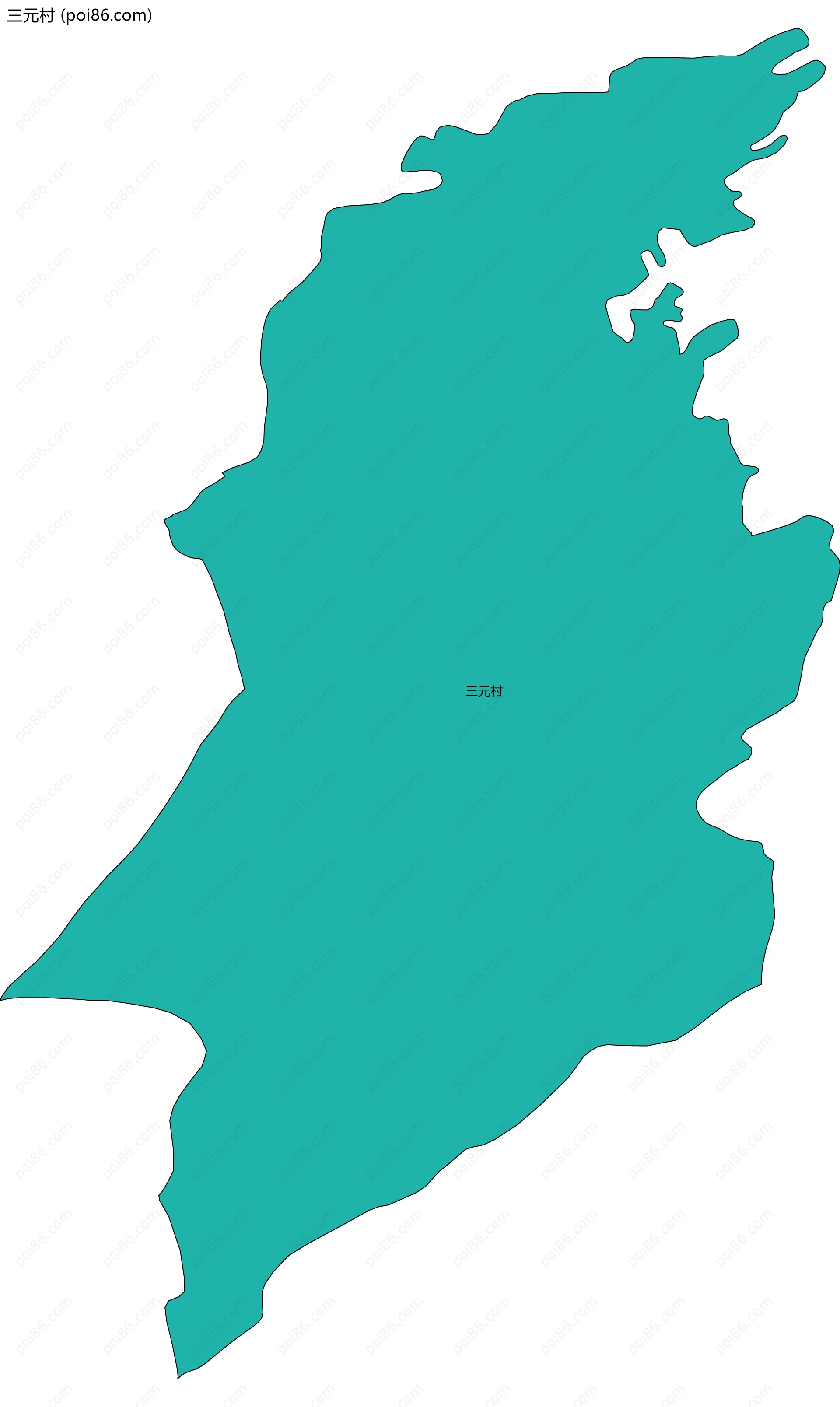 三元村边界地图