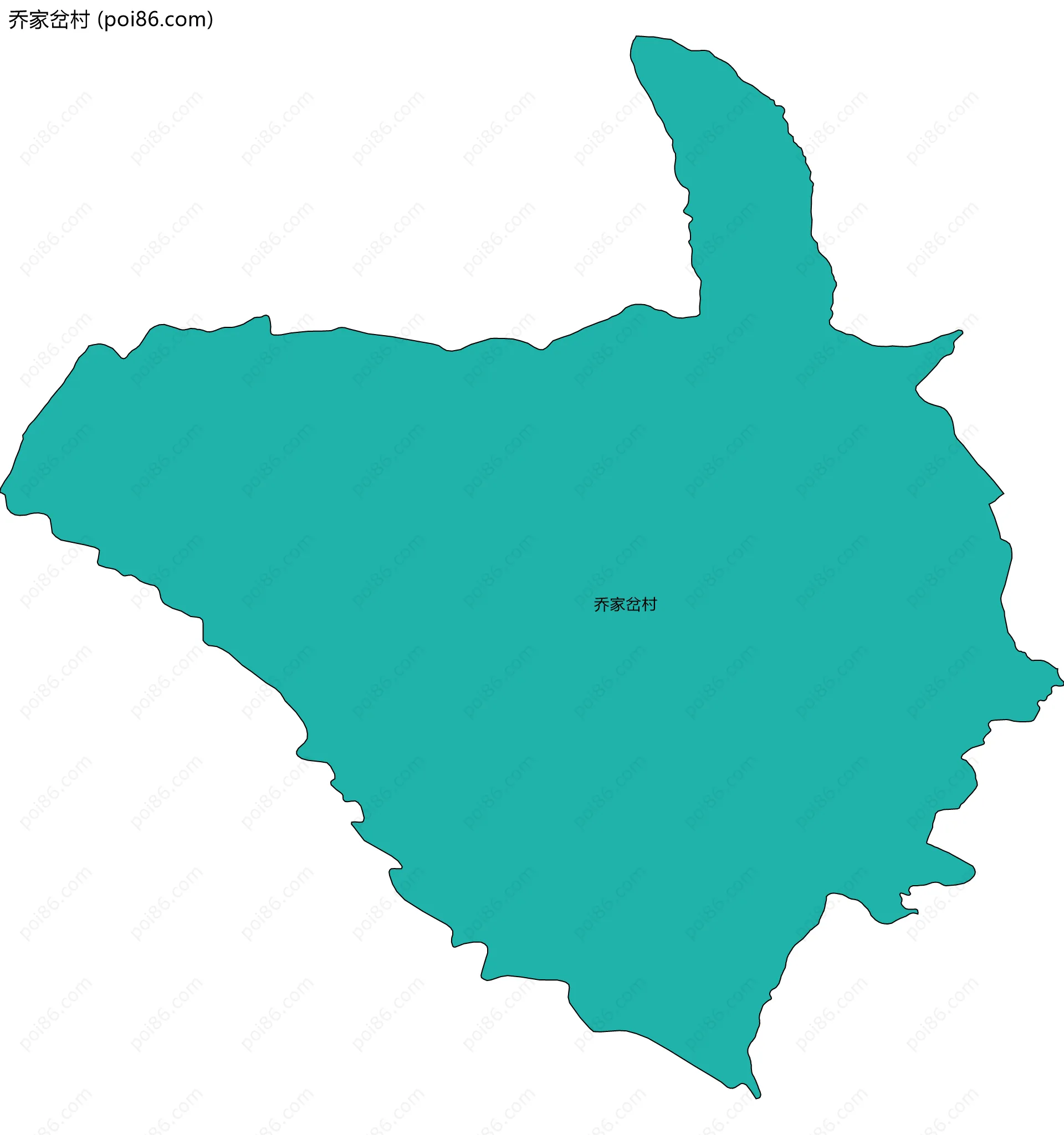 乔家岔村边界地图