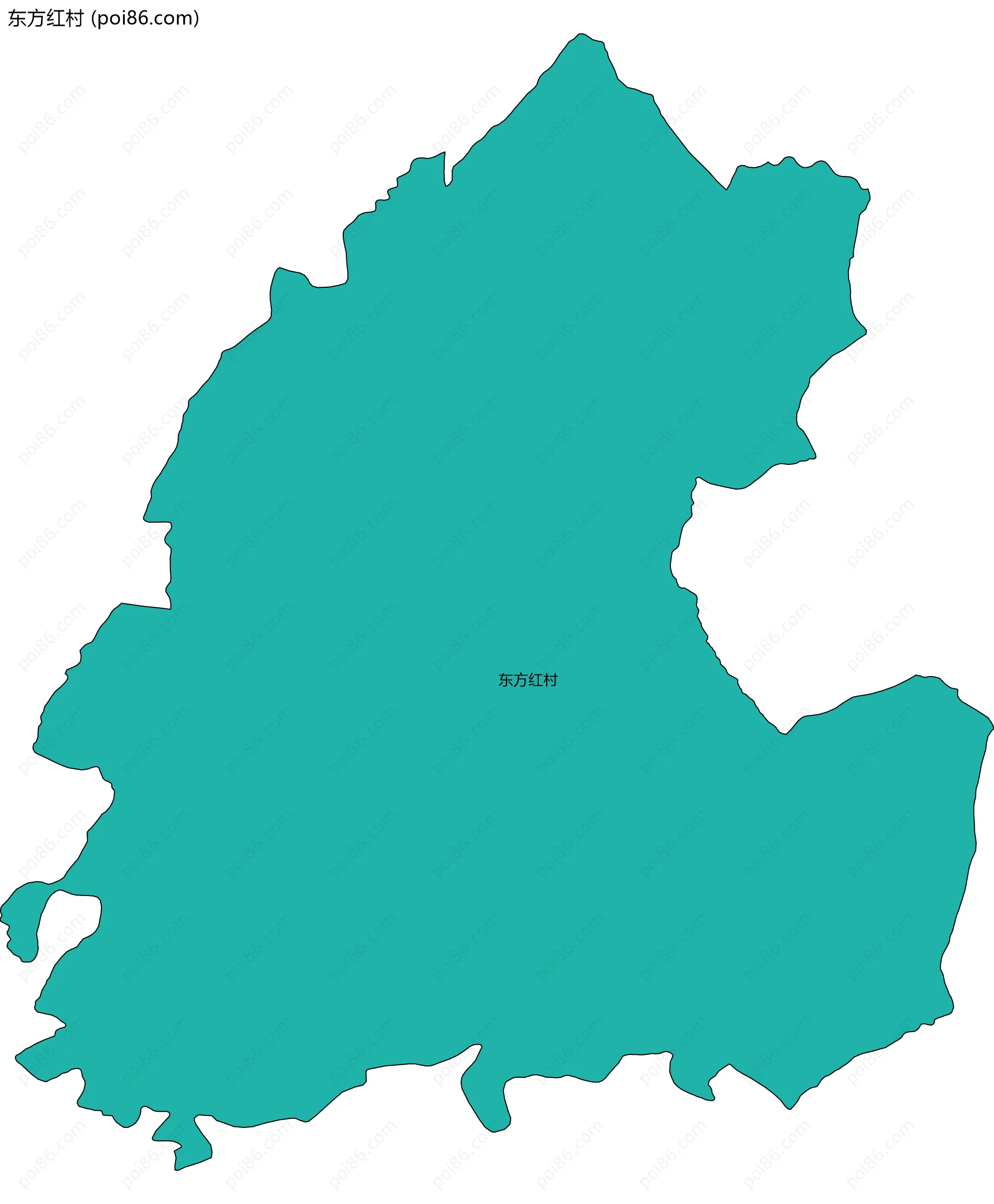 东方红村边界地图