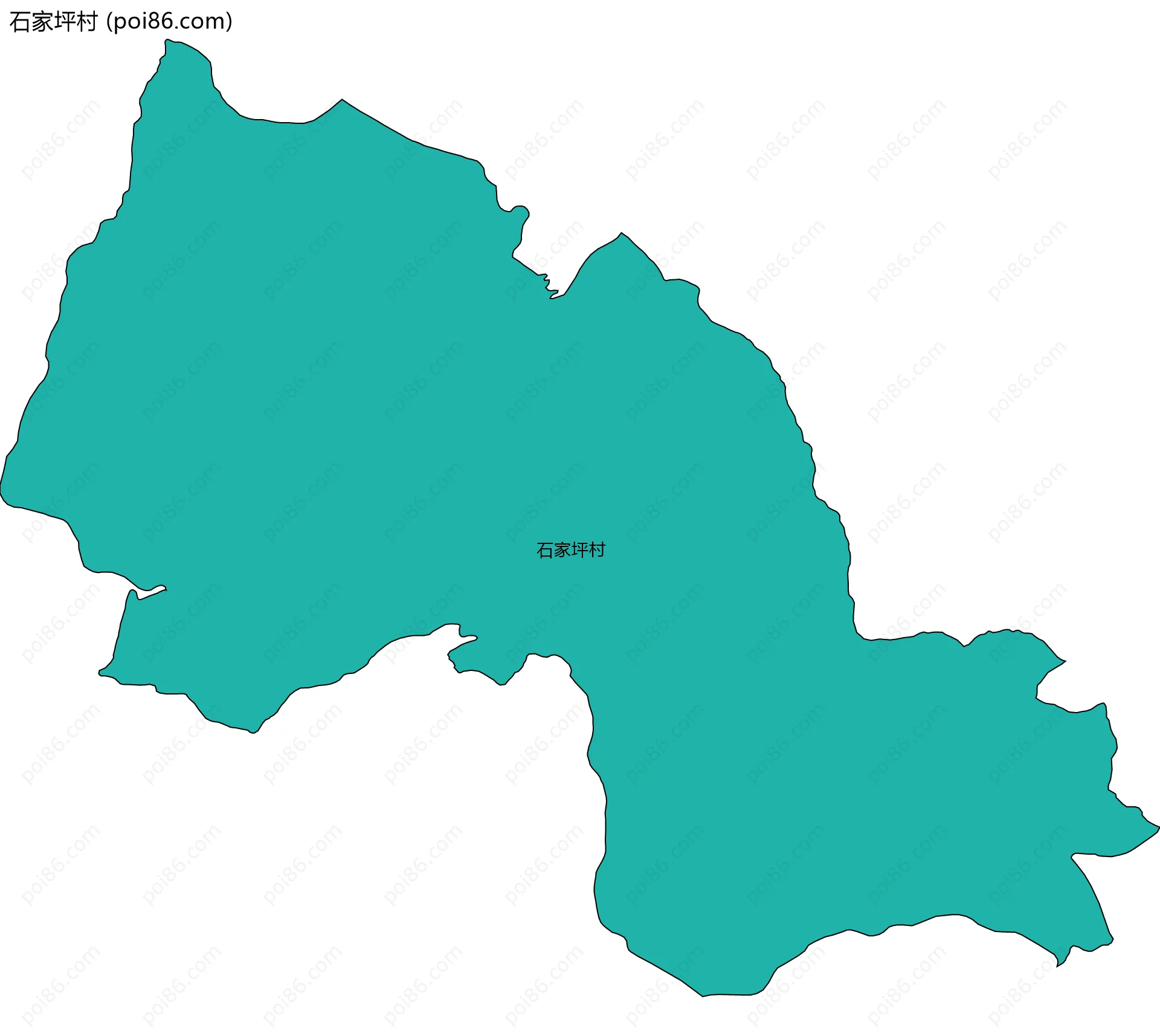 石家坪村边界地图