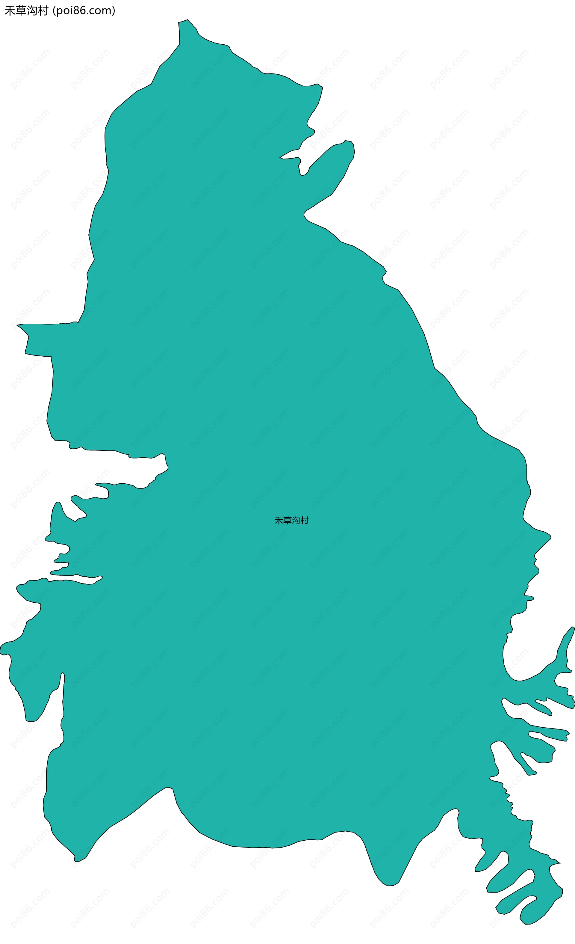 禾草沟村边界地图