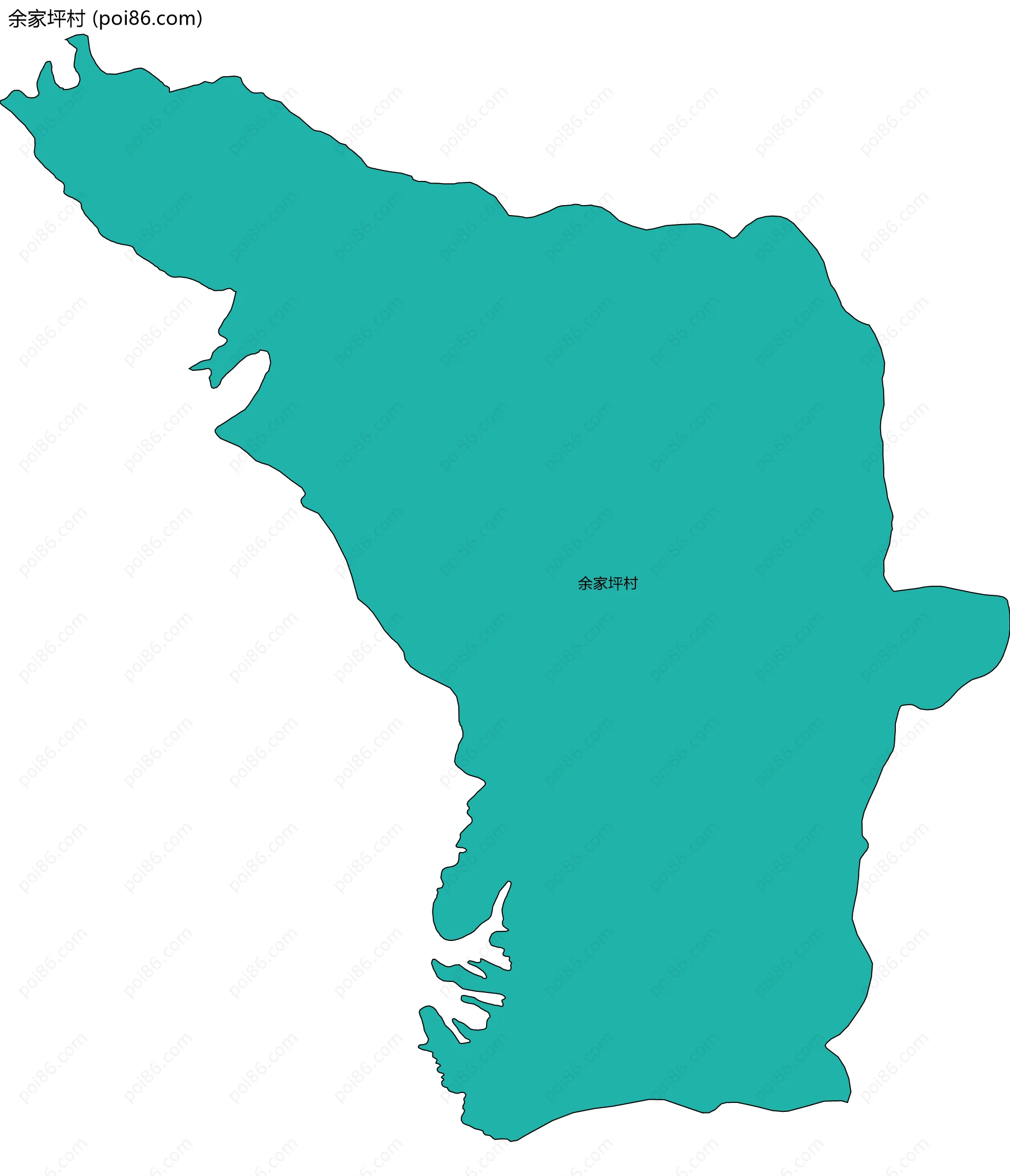 余家坪村边界地图