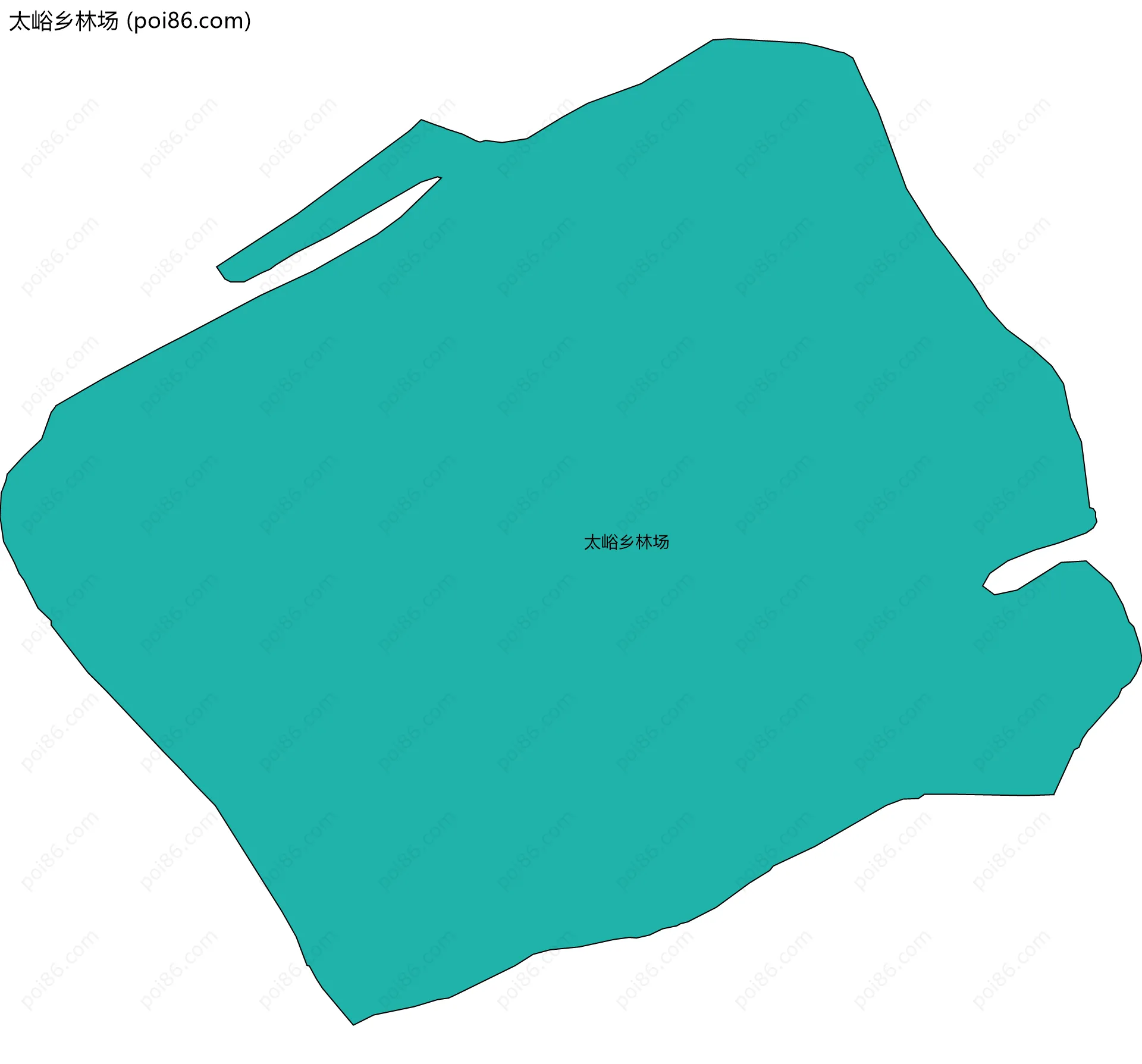 太峪乡林场边界地图(五级行政区划)