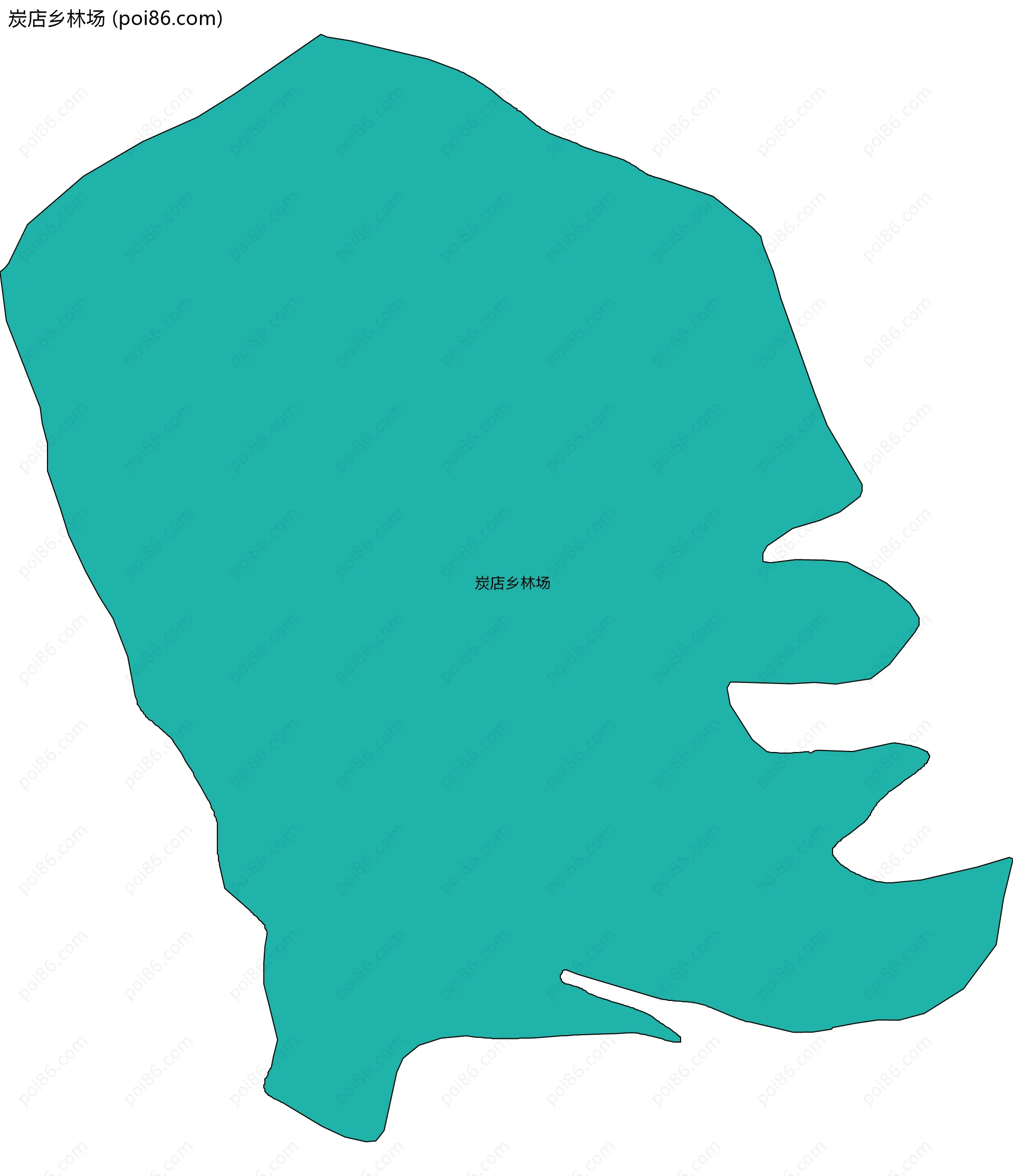 炭店乡林场边界地图(五级行政区划)