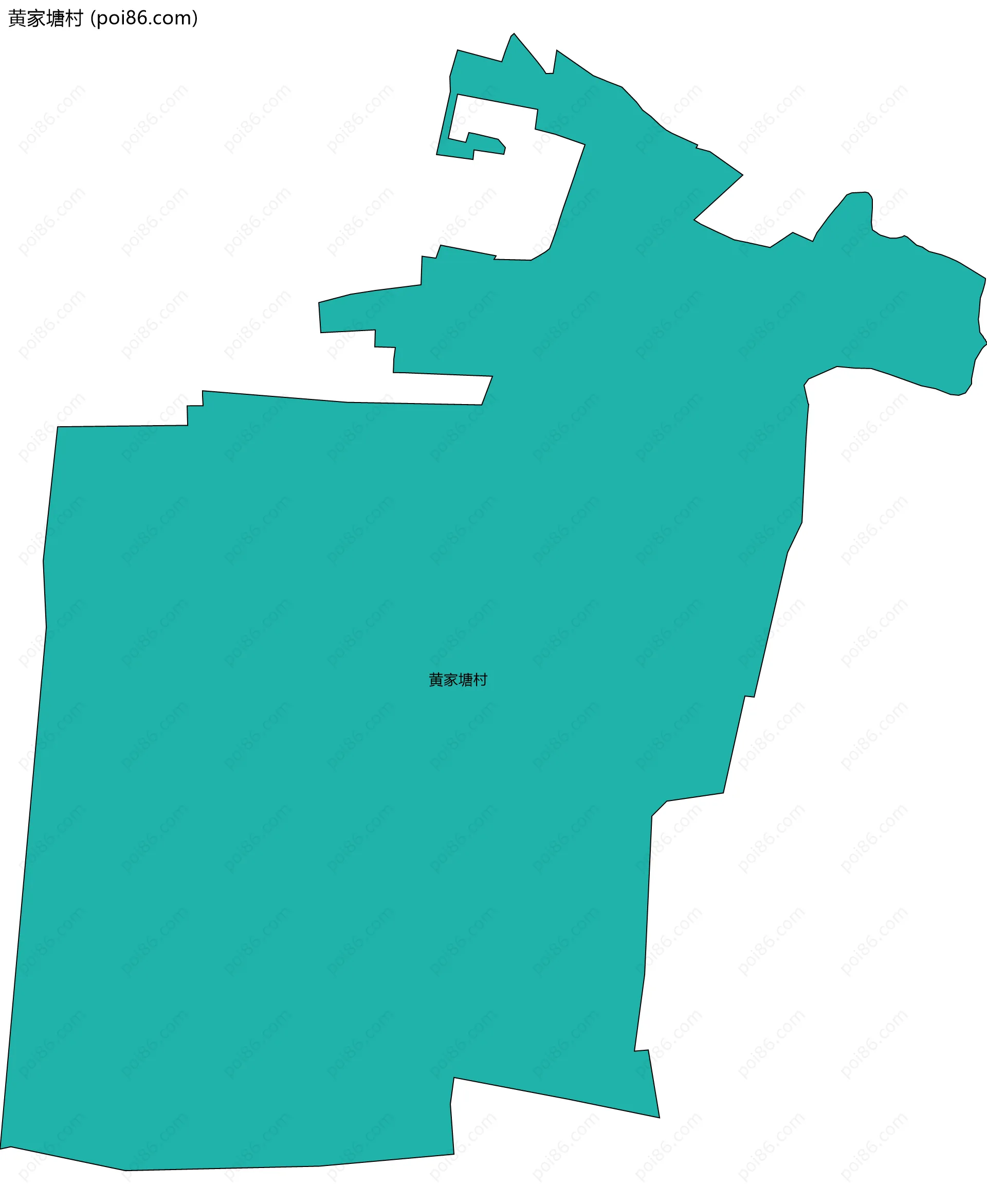 黄家塘村边界地图