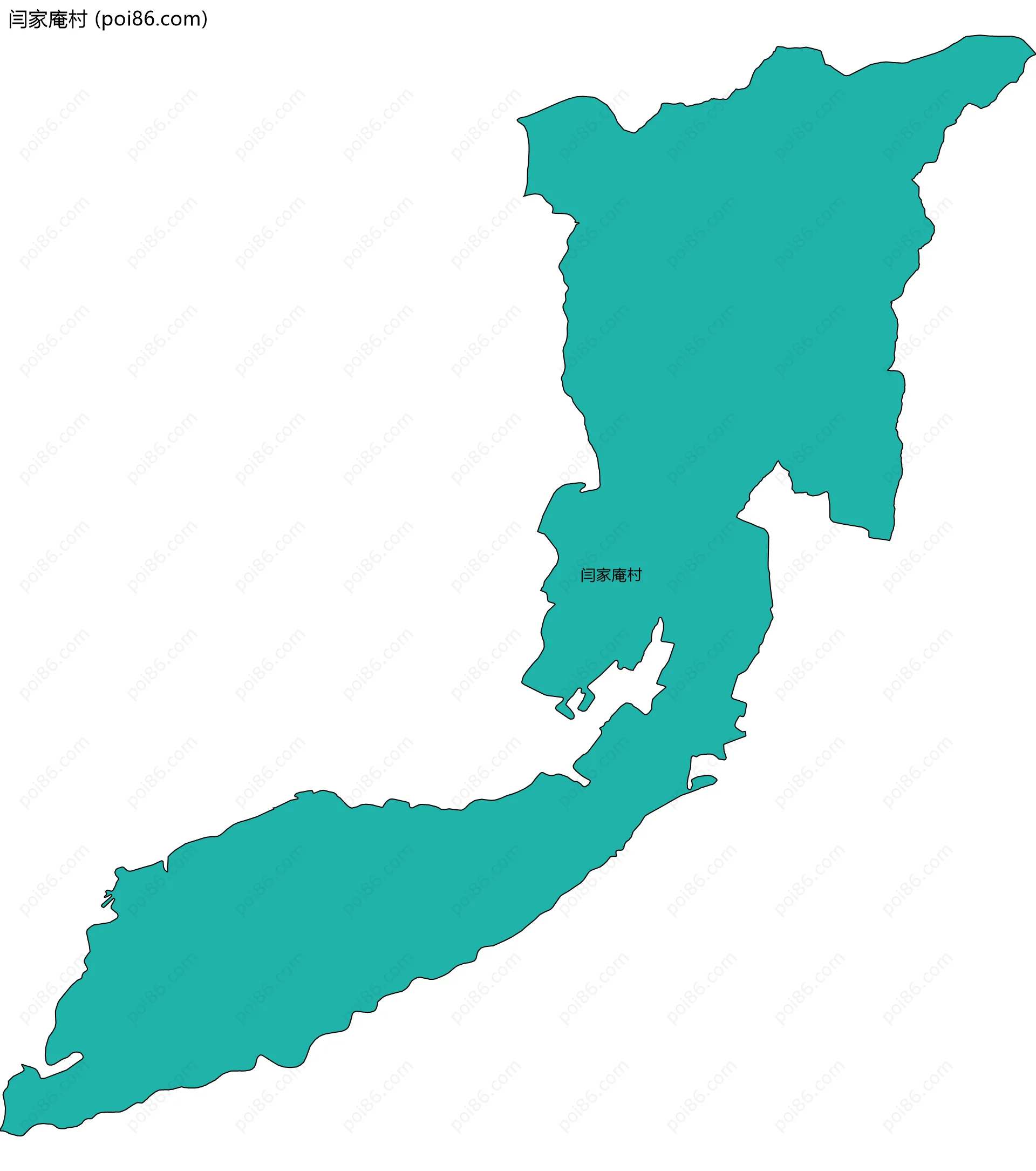 闫家庵村边界地图