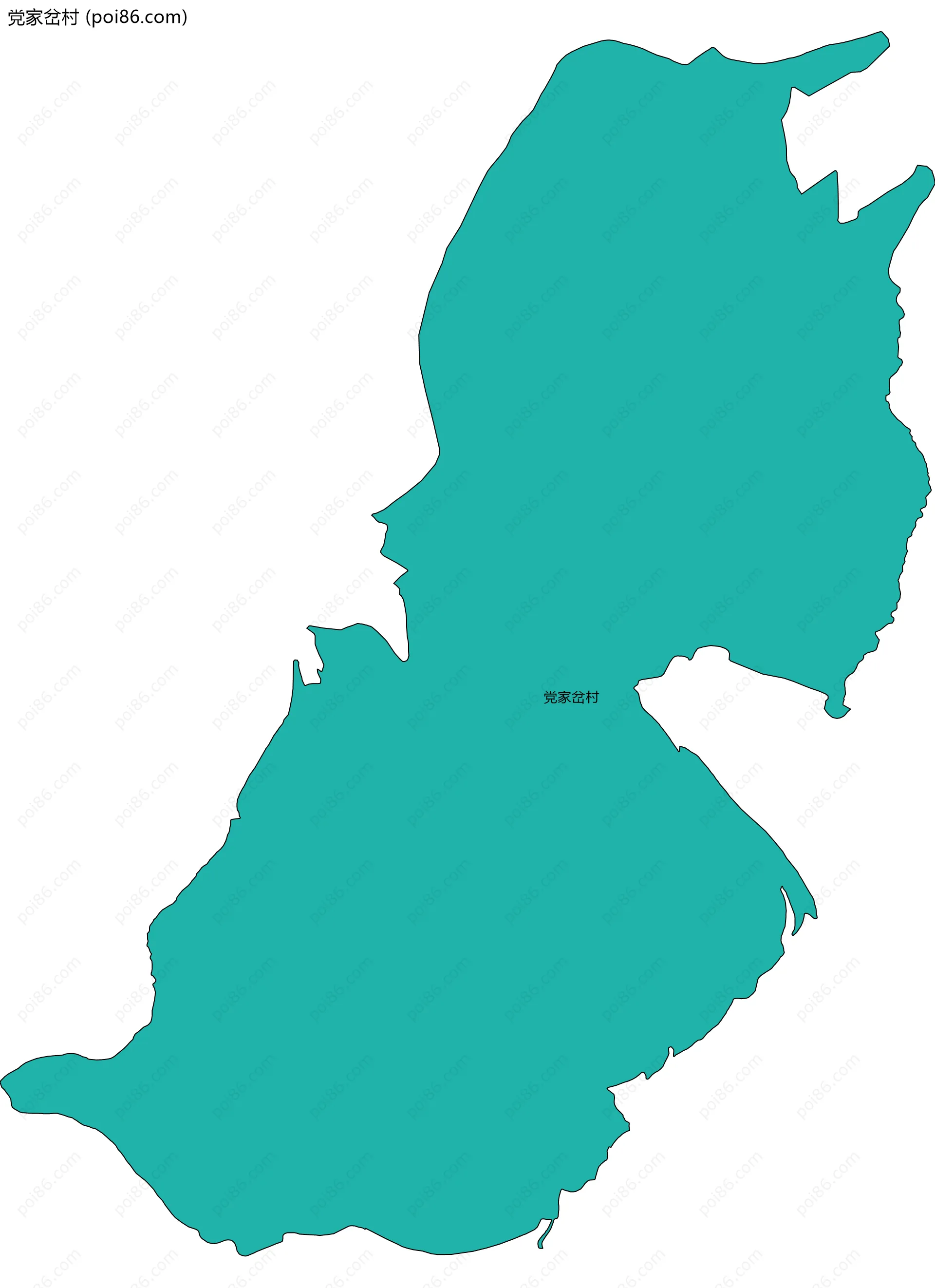 党家岔村边界地图