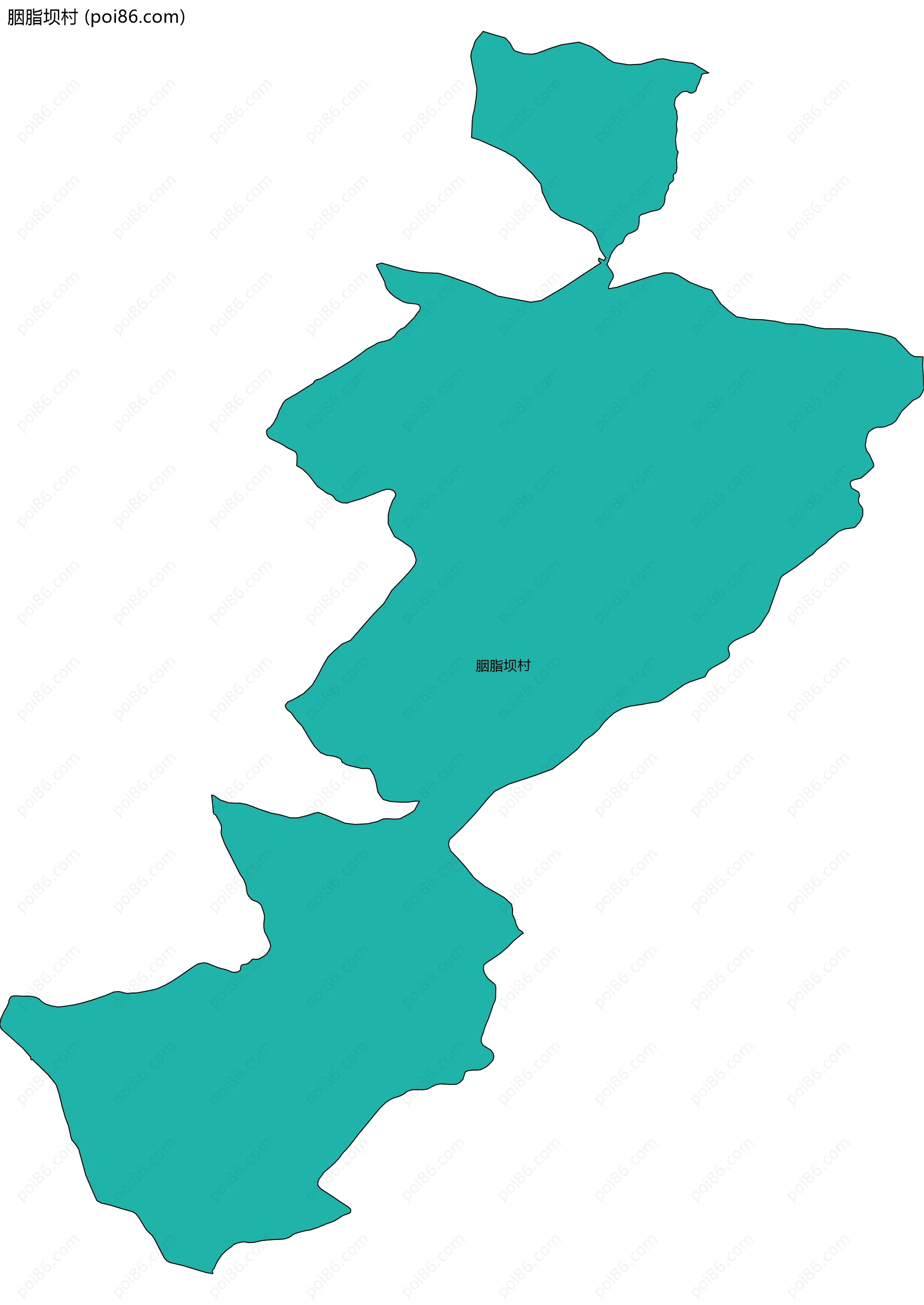 胭脂坝村边界地图