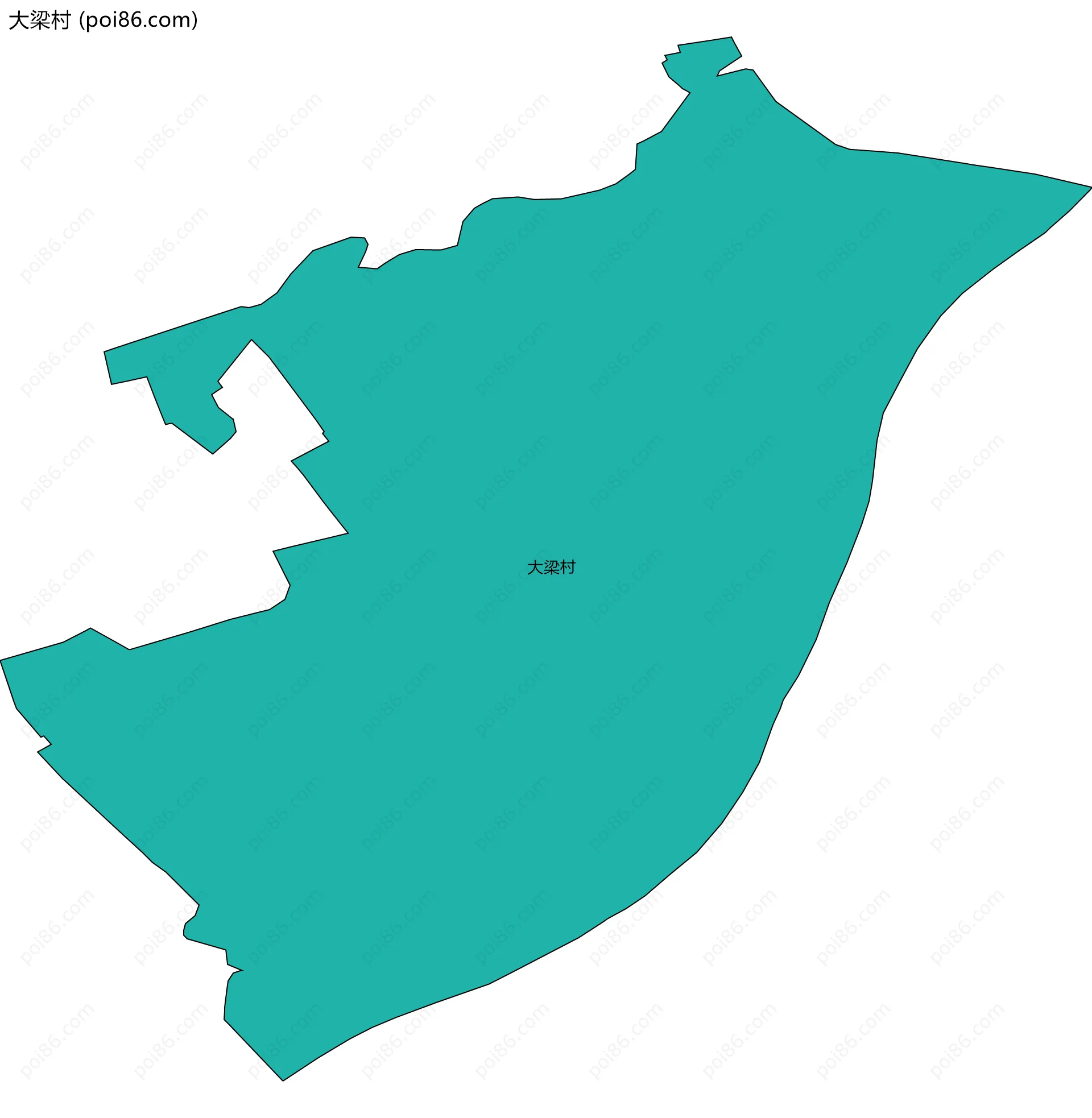 大梁村边界地图