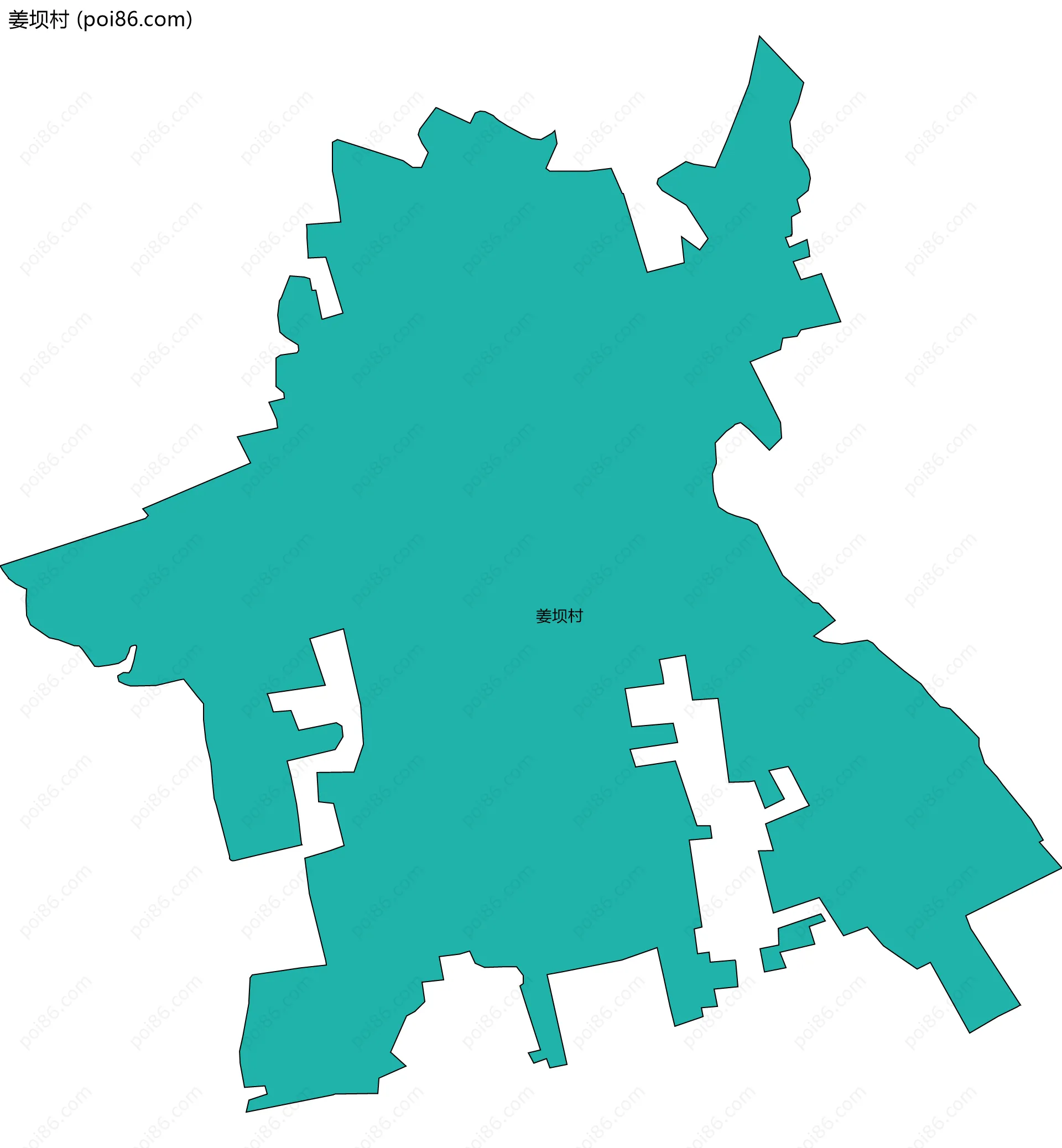 姜坝村边界地图