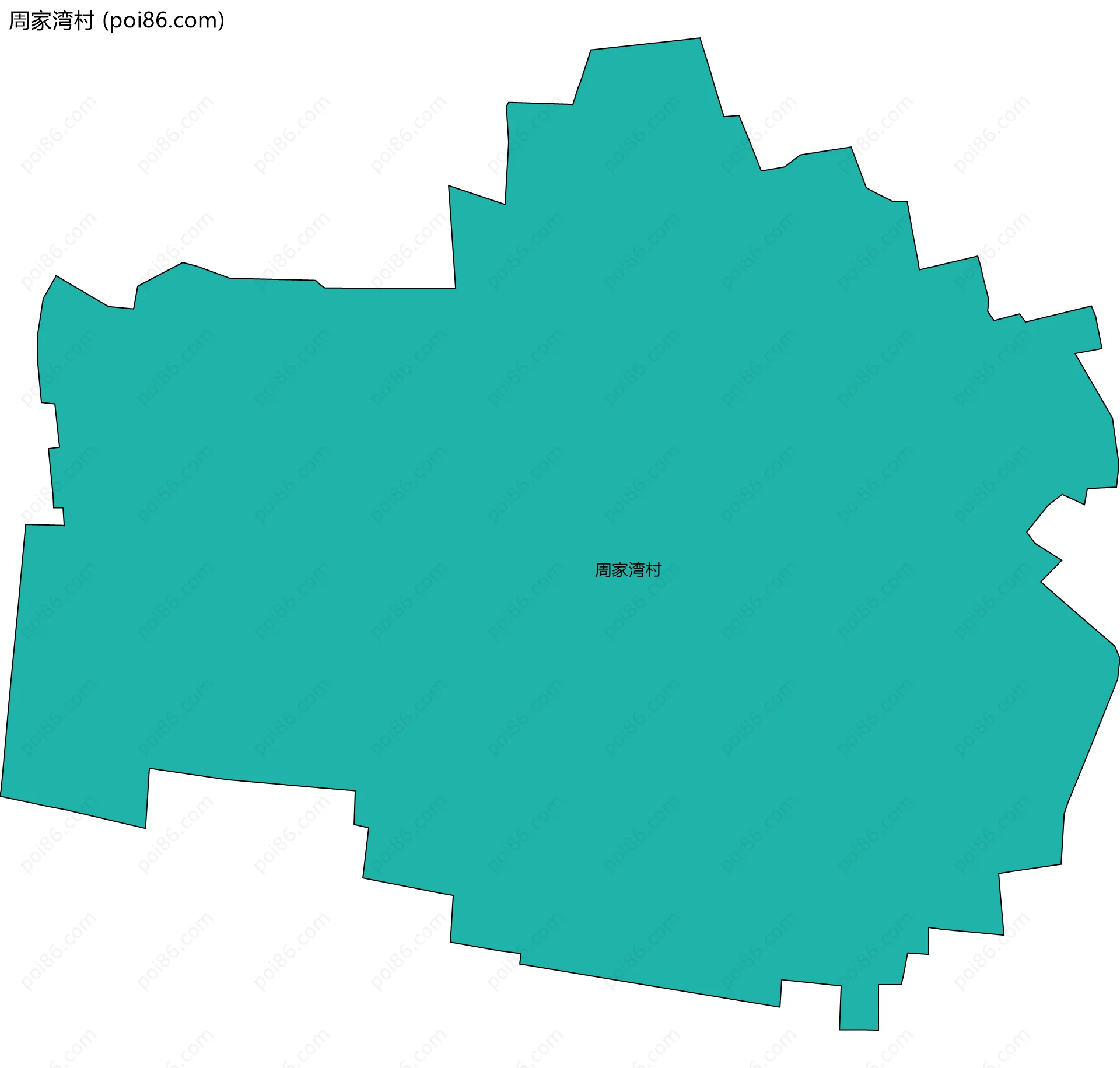 周家湾村边界地图
