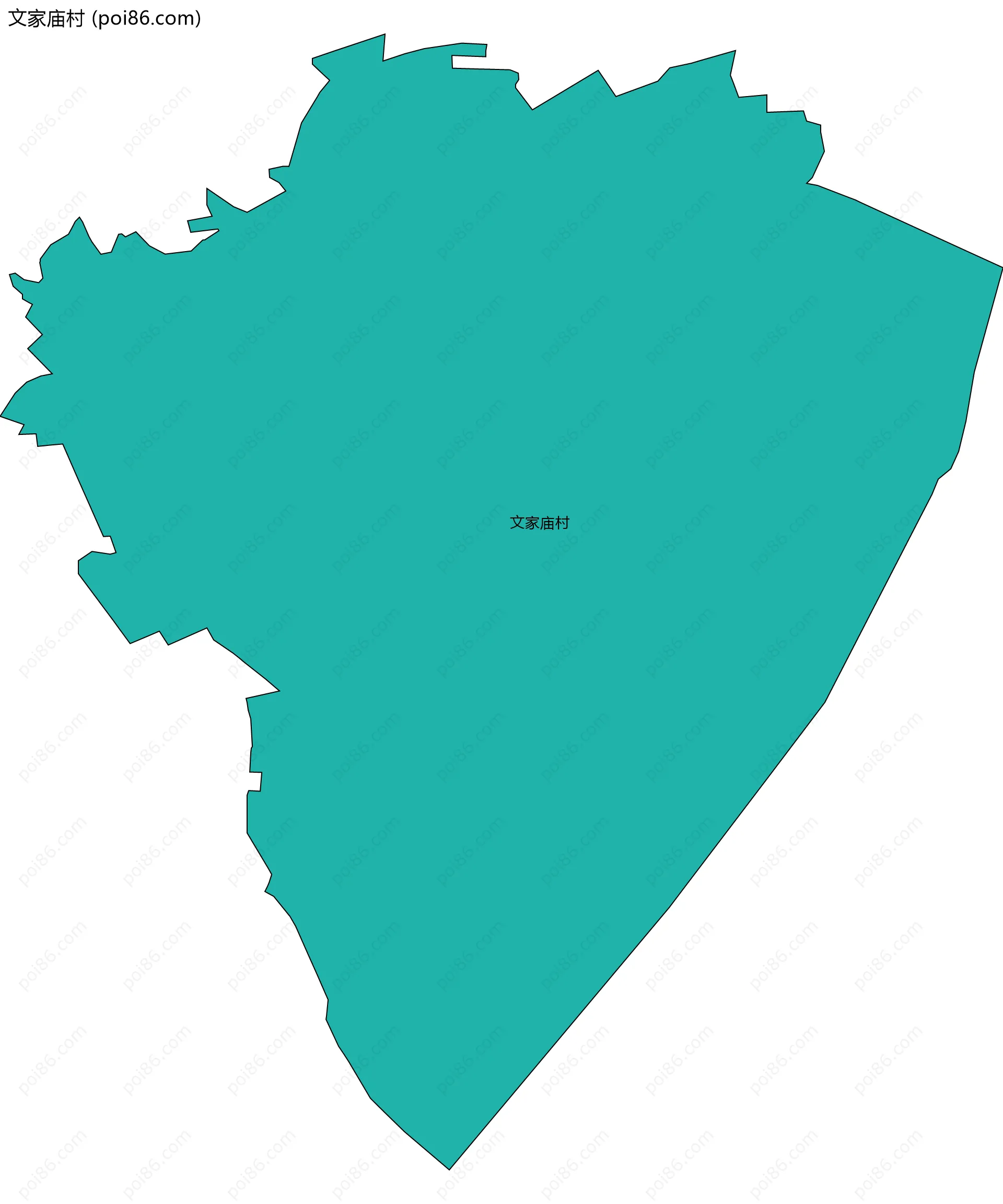 文家庙村边界地图