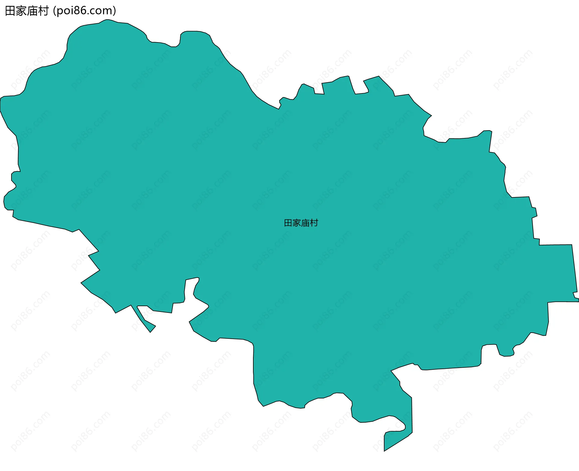 田家庙村边界地图