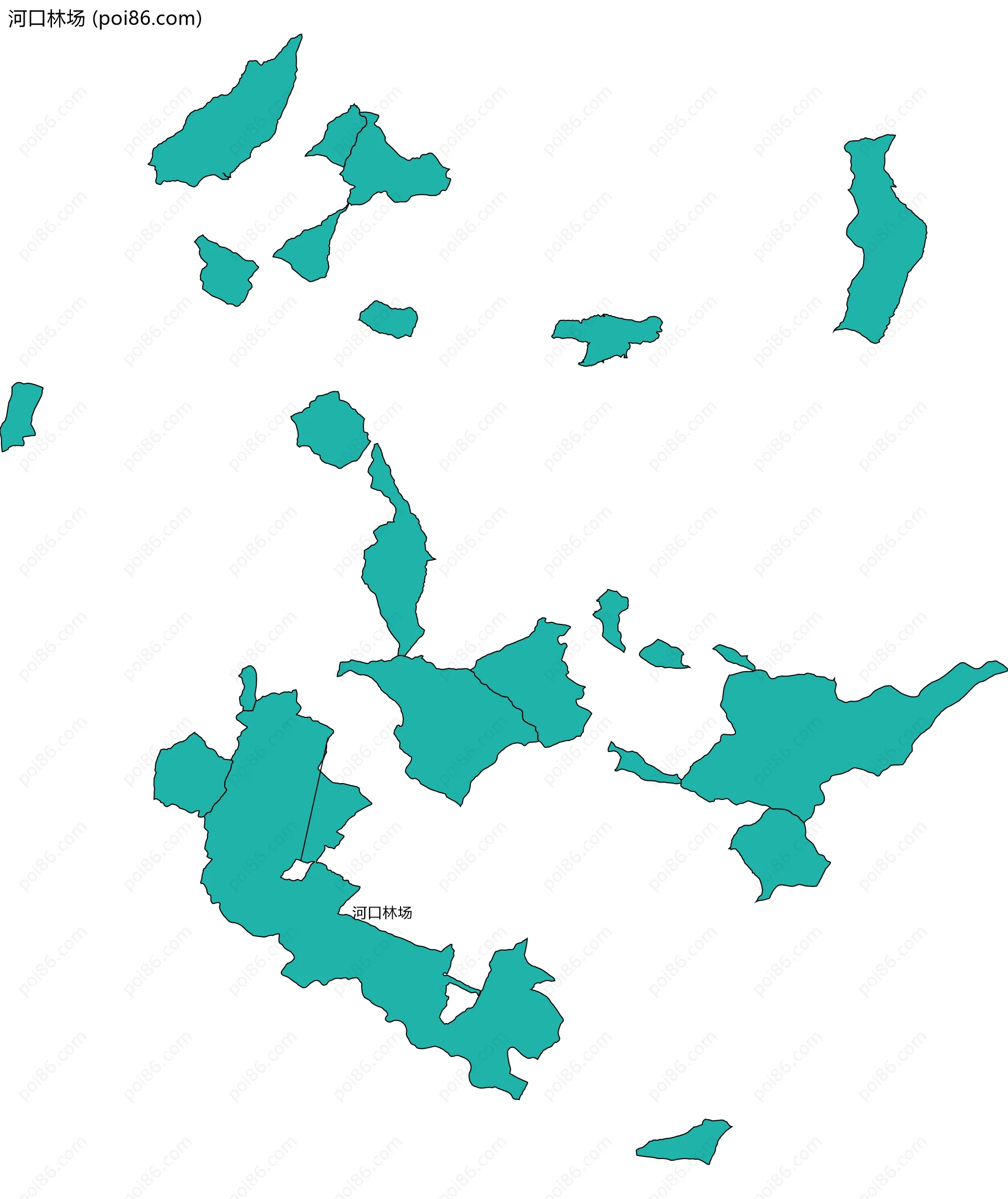 河口林场边界地图(五级行政区划)