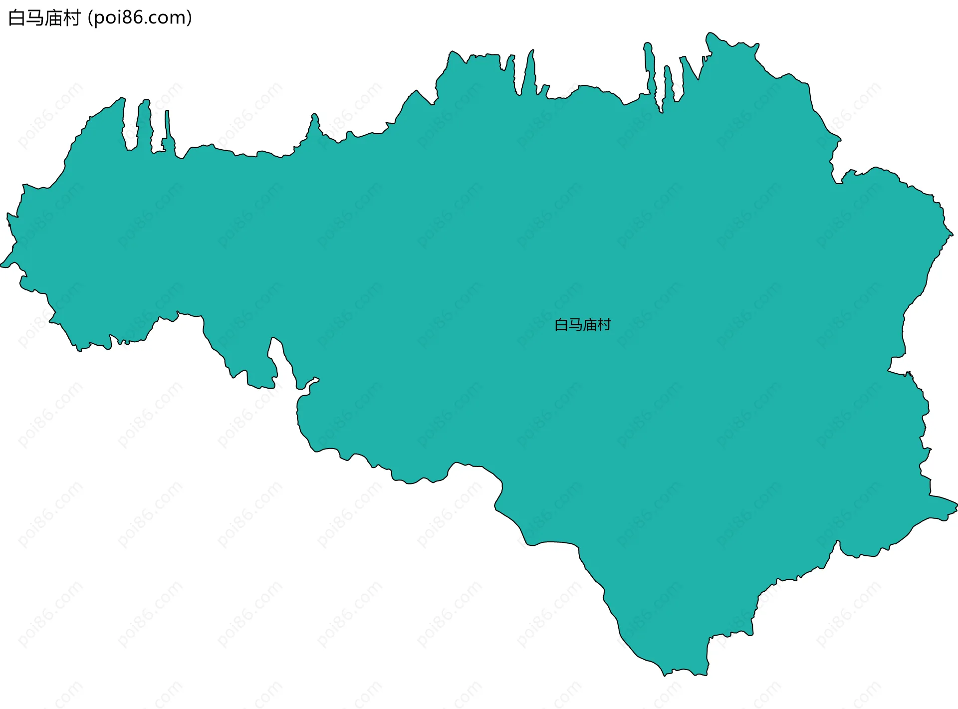 白马庙村边界地图