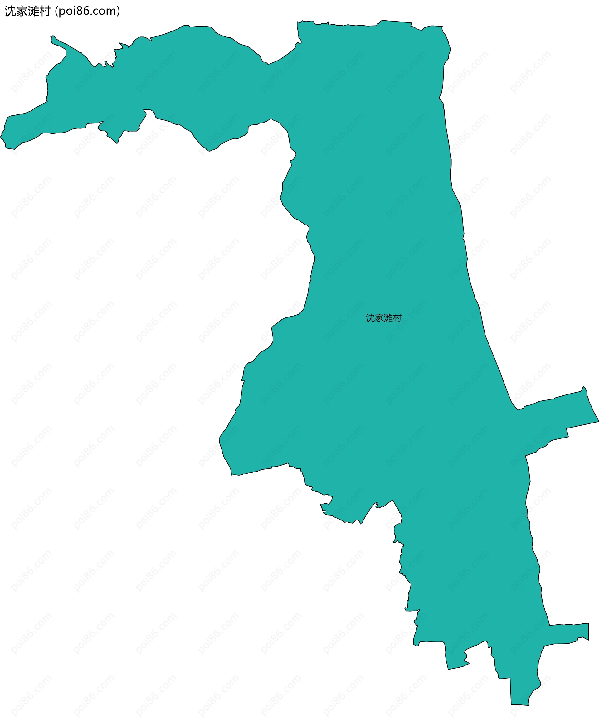 沈家滩村边界地图