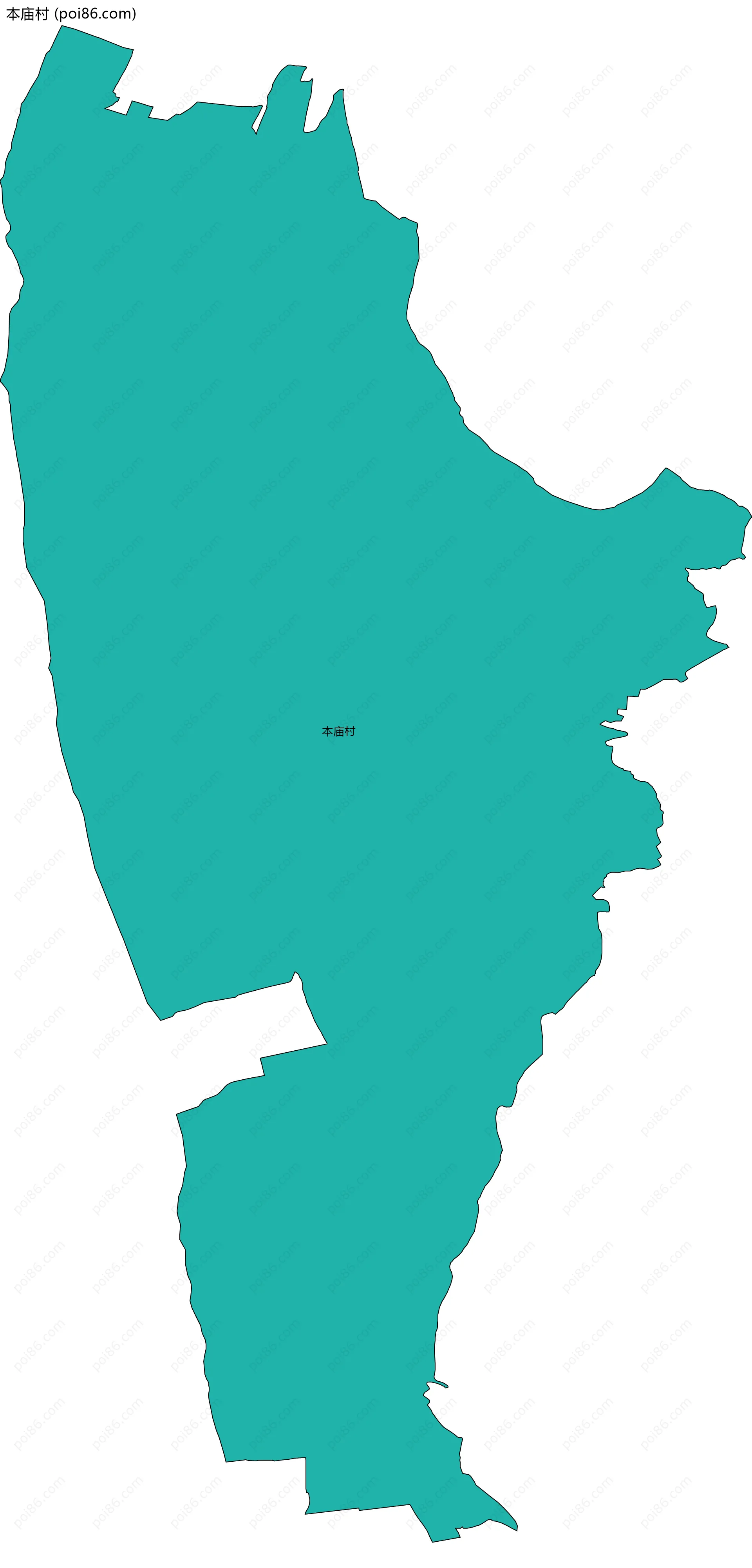 本庙村边界地图