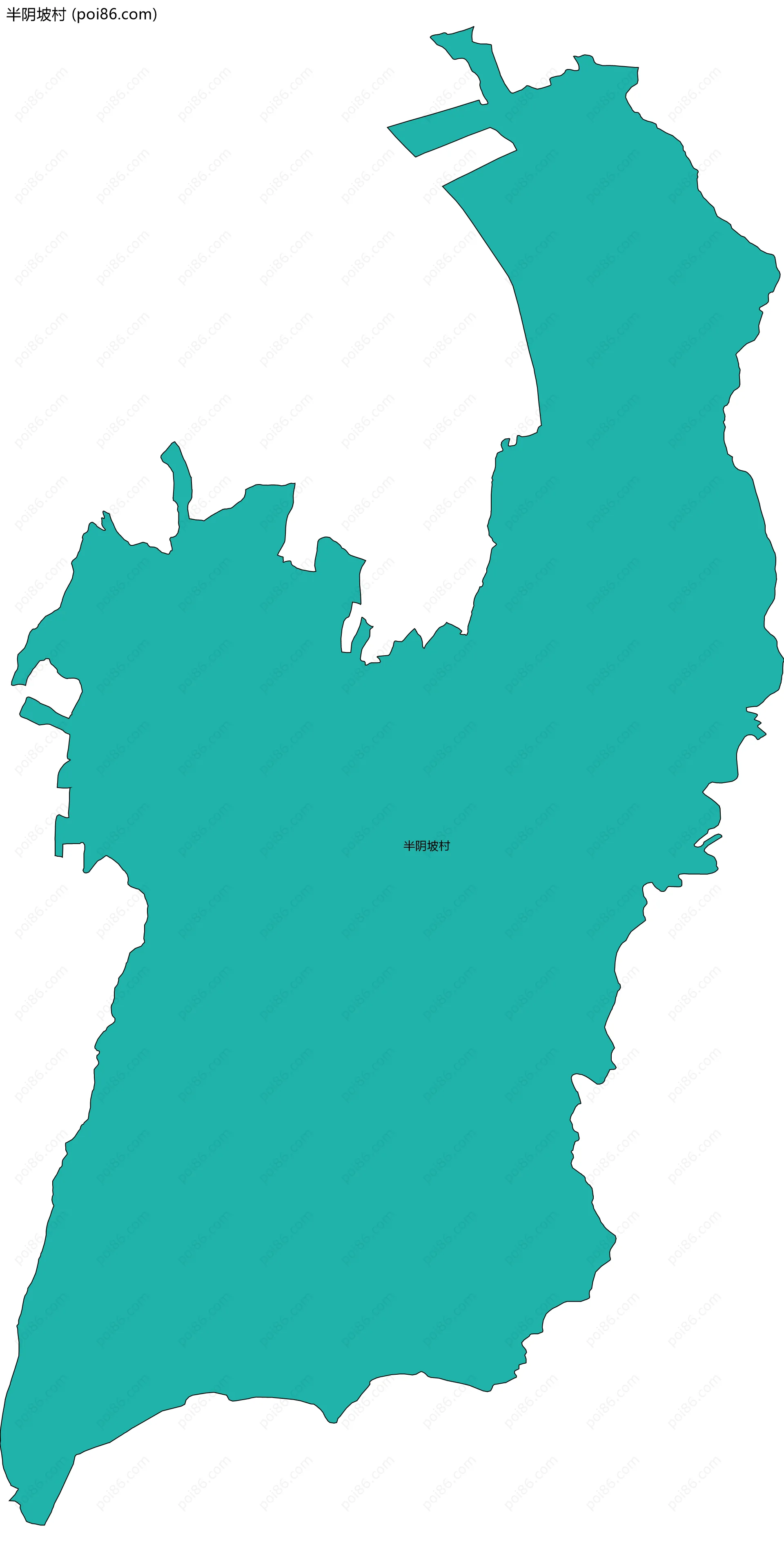 半阴坡村边界地图